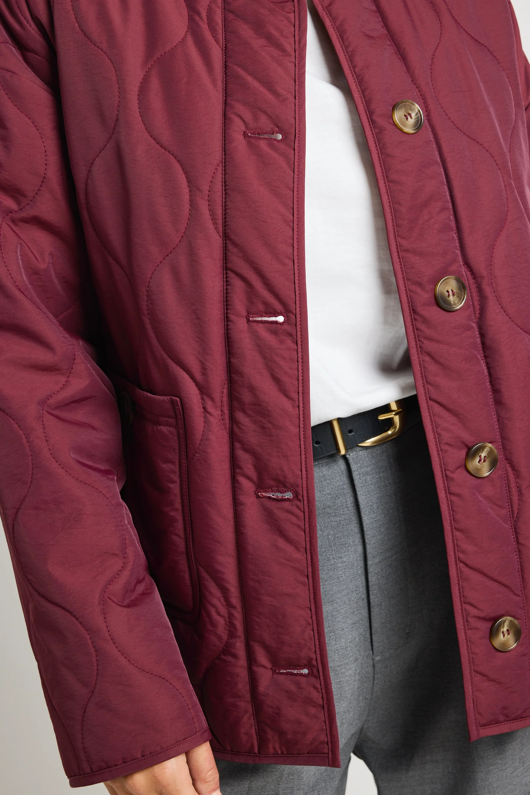 Peak Burgundy Plum Oversized Padded Shell Jacket - Image 4