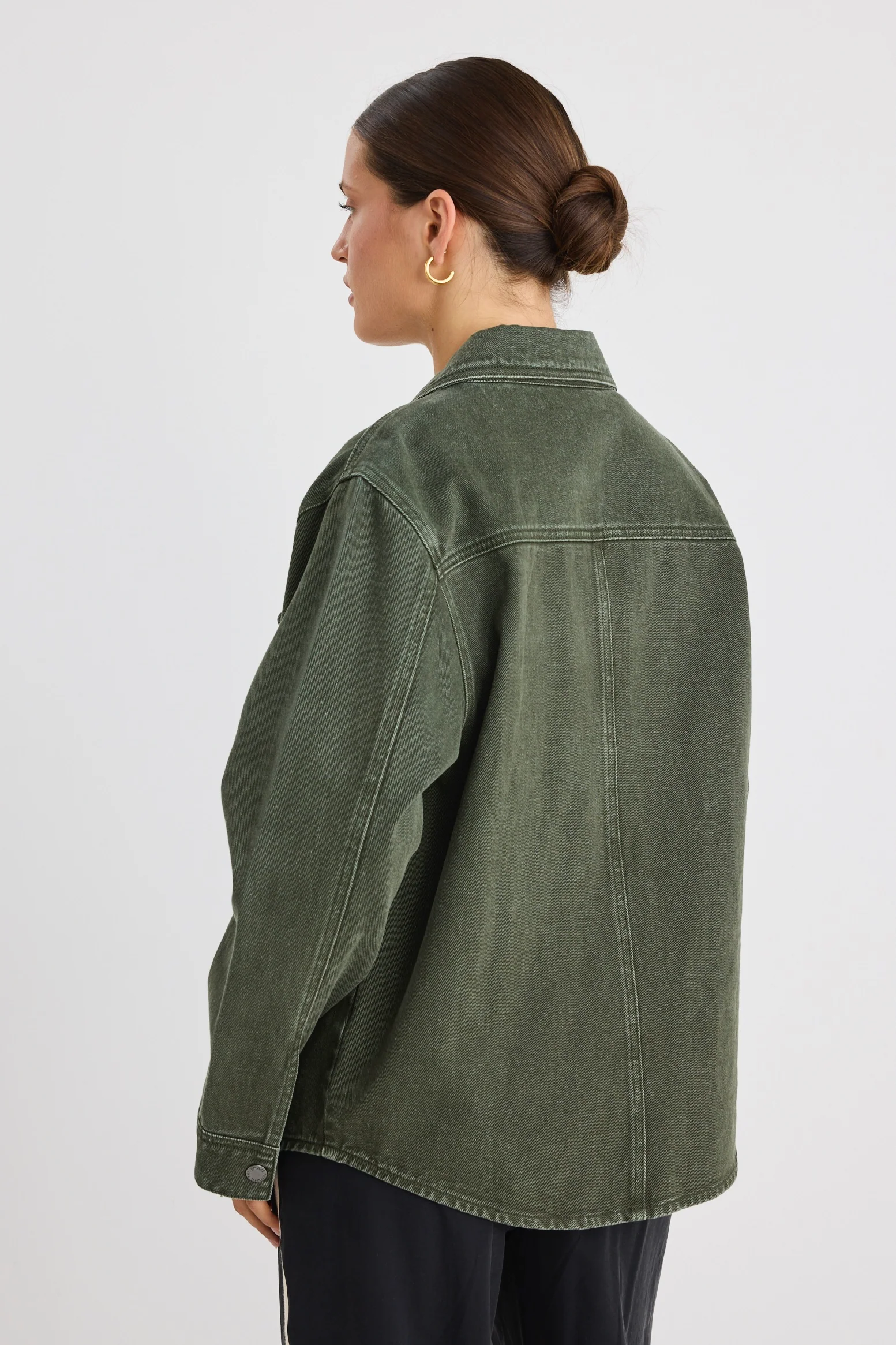 Penny Dark Khaki Denim Shacket - Image 6