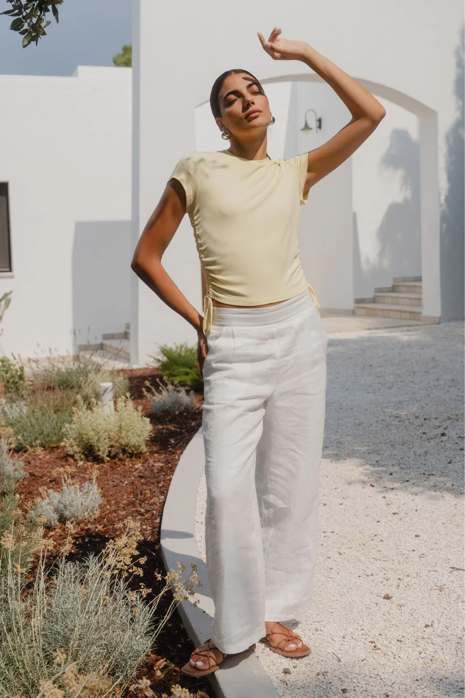 Perfect Lemon Rib Rouched Side Crop Tee - Image 4