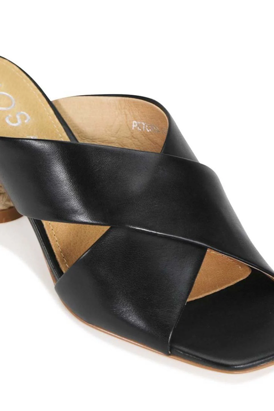 Petora Black Cross Leather Mule - Image 2