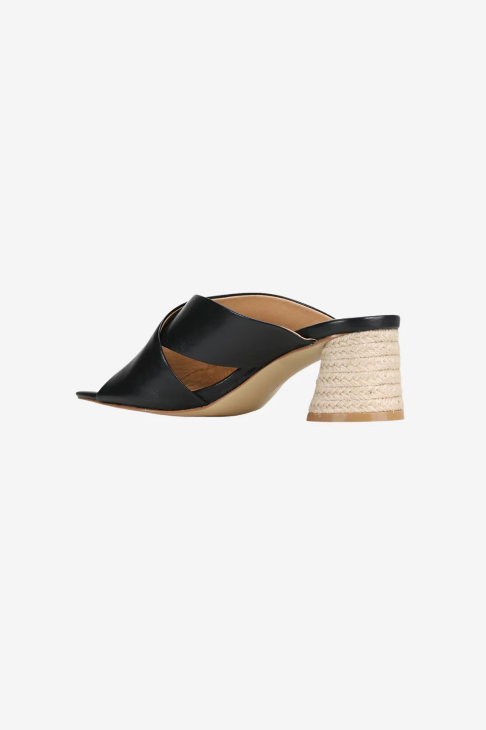 Petora Black Cross Leather Mule - Image 3
