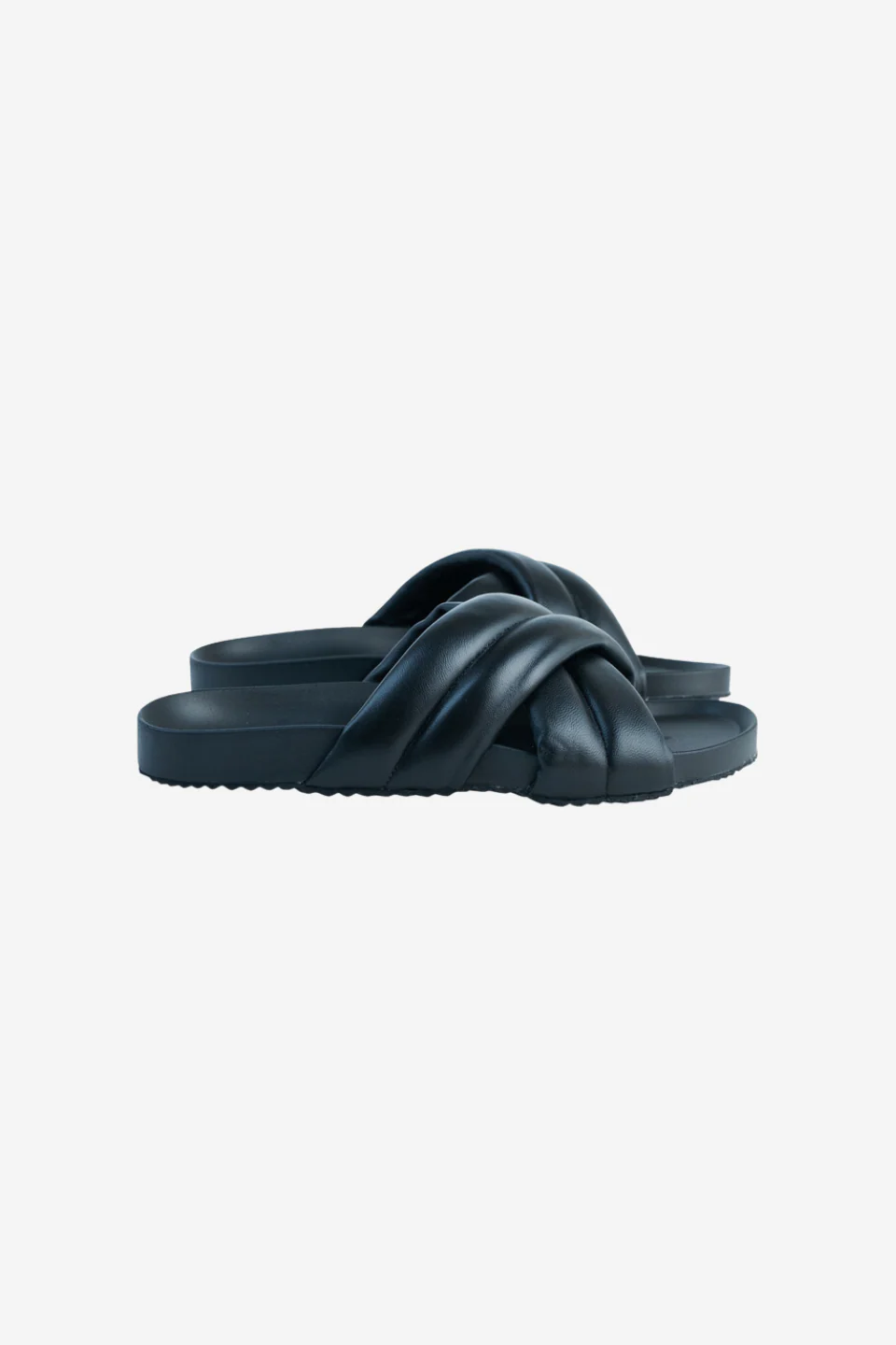 Pine Black Leather Cross Over Slide - Image 3
