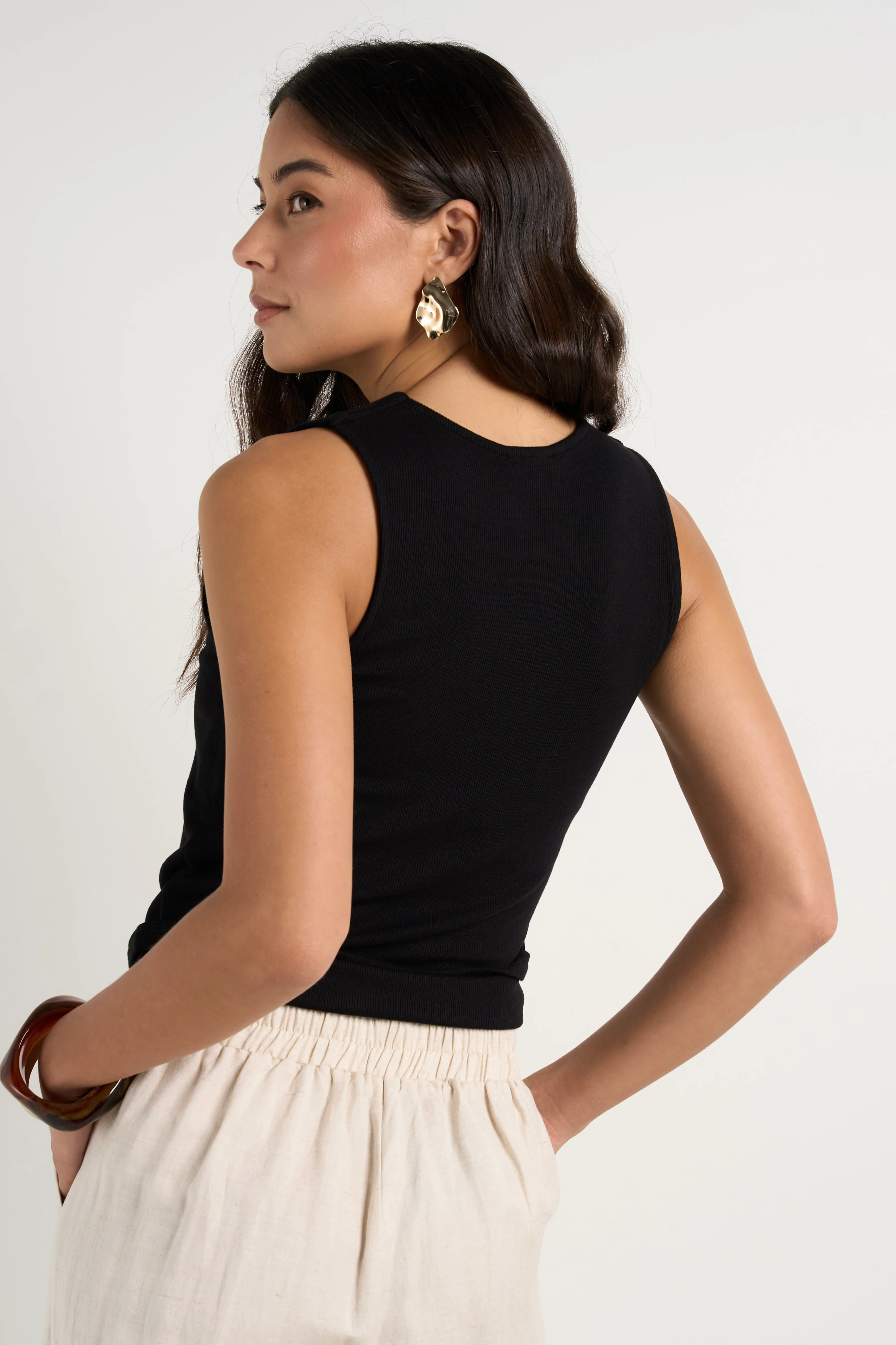 Positive Black Rib Square Neck Tank - Image 3