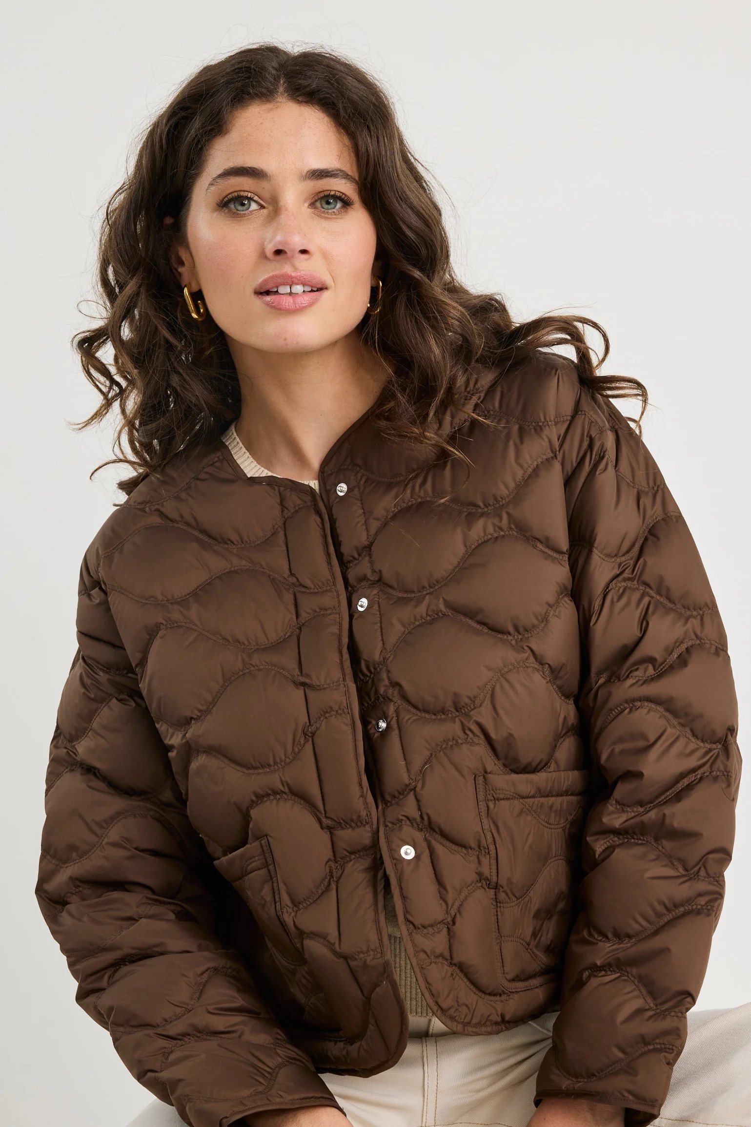 Premium Chocolate Down Filled Quilted Puffer Jacket - Image 5