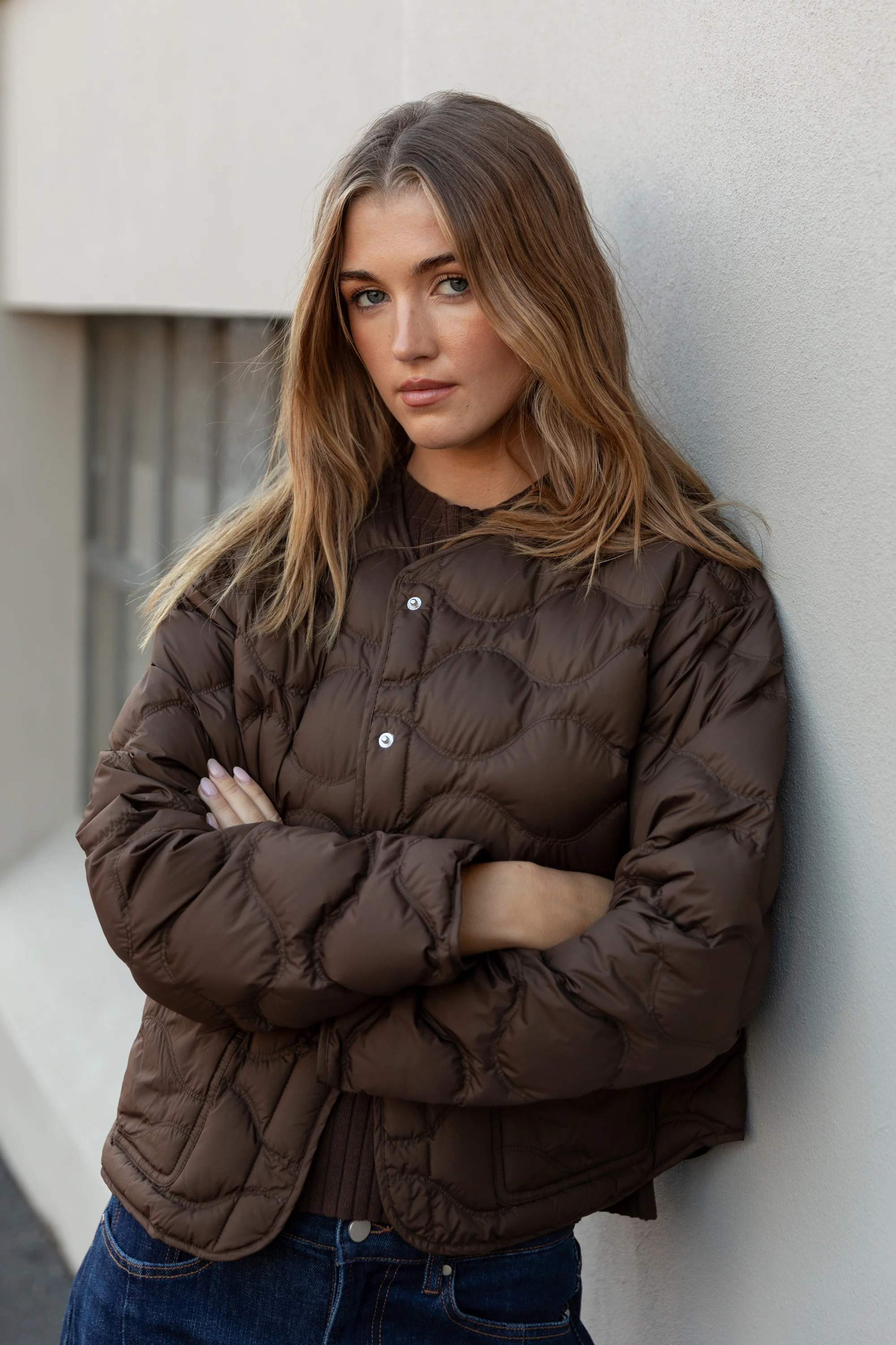 Premium Chocolate Down Filled Quilted Puffer Jacket - Image 7
