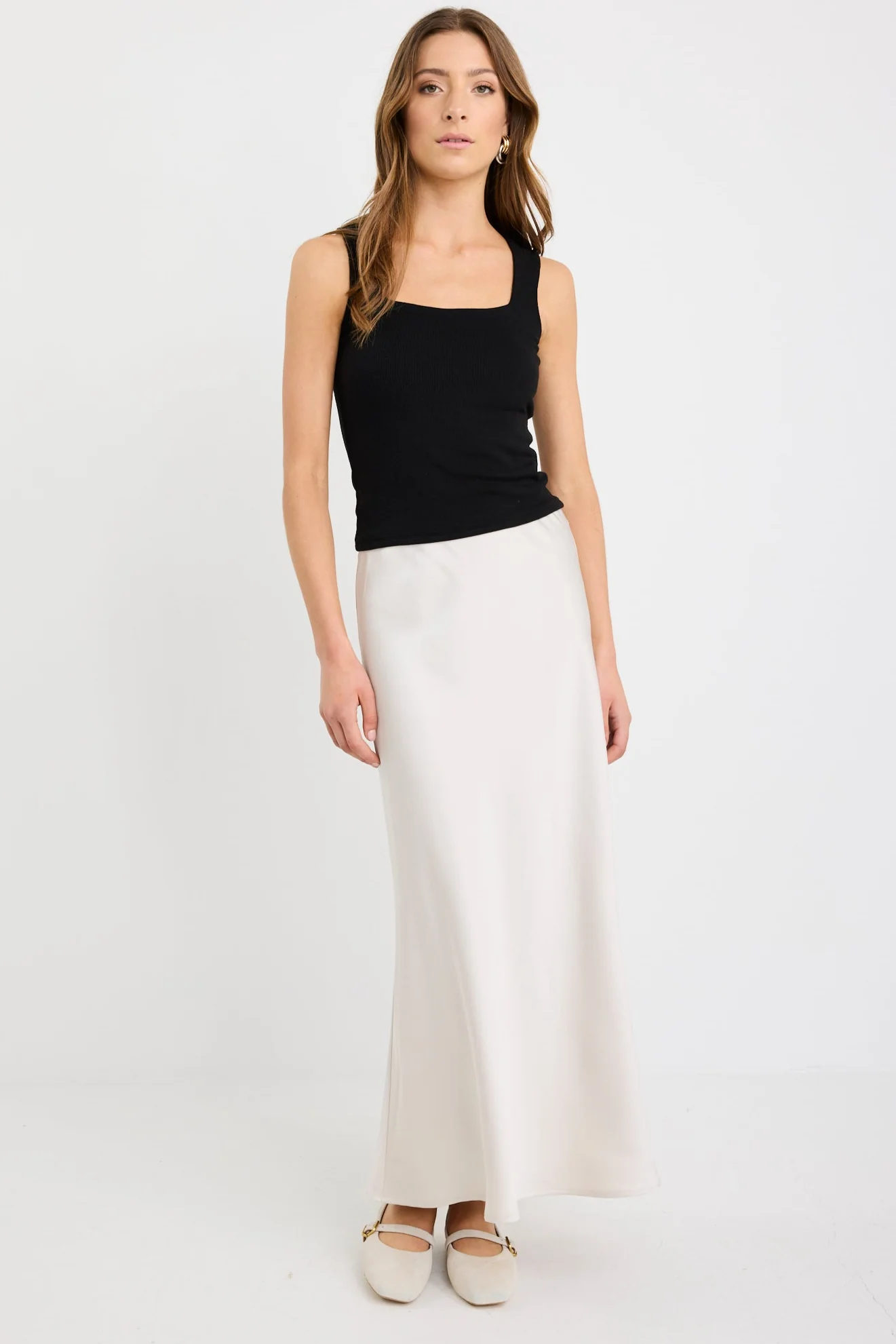 Prodigy Pearl Satin Bias Maxi Skirt - Image 3