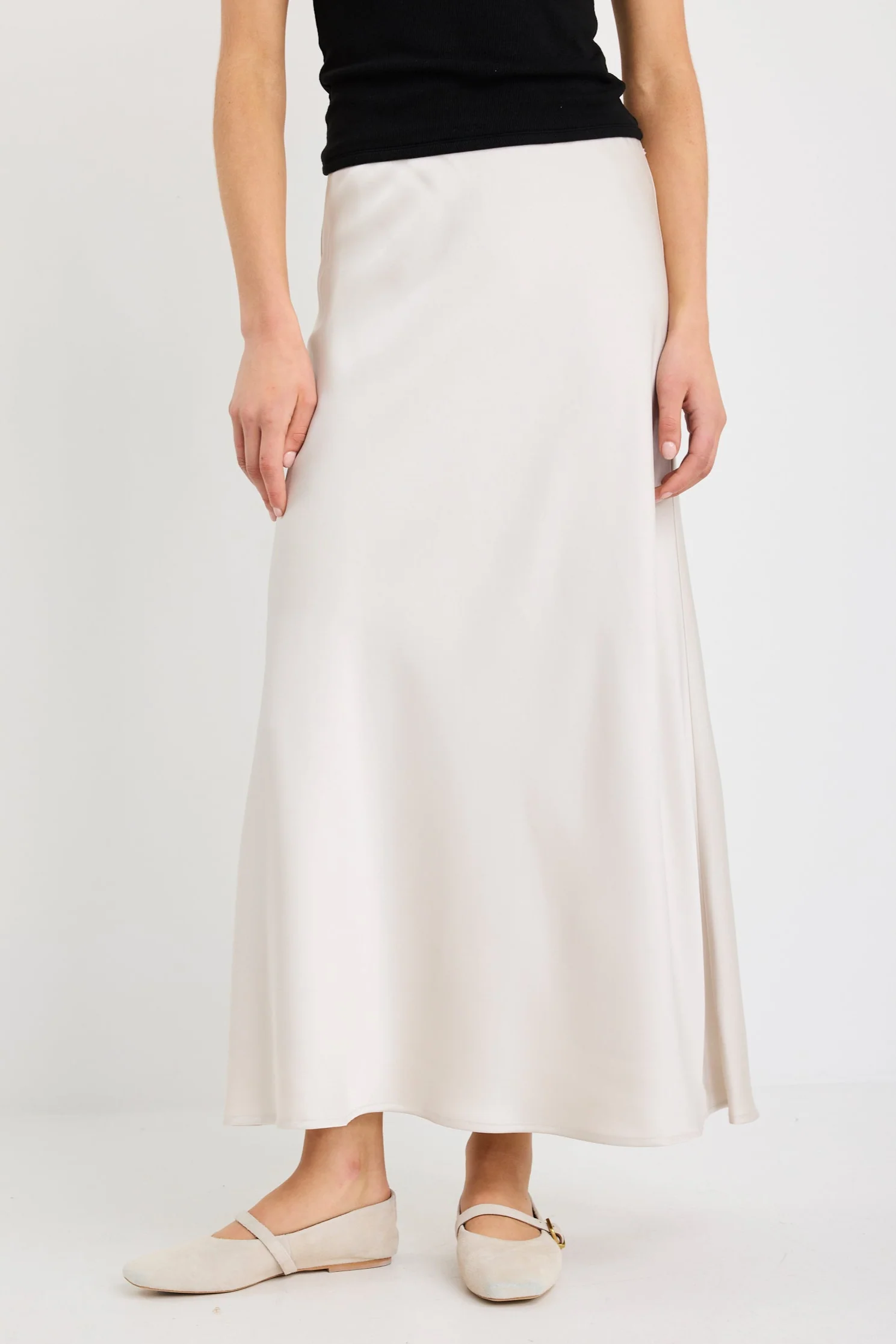 Prodigy Pearl Satin Bias Maxi Skirt - Image 4