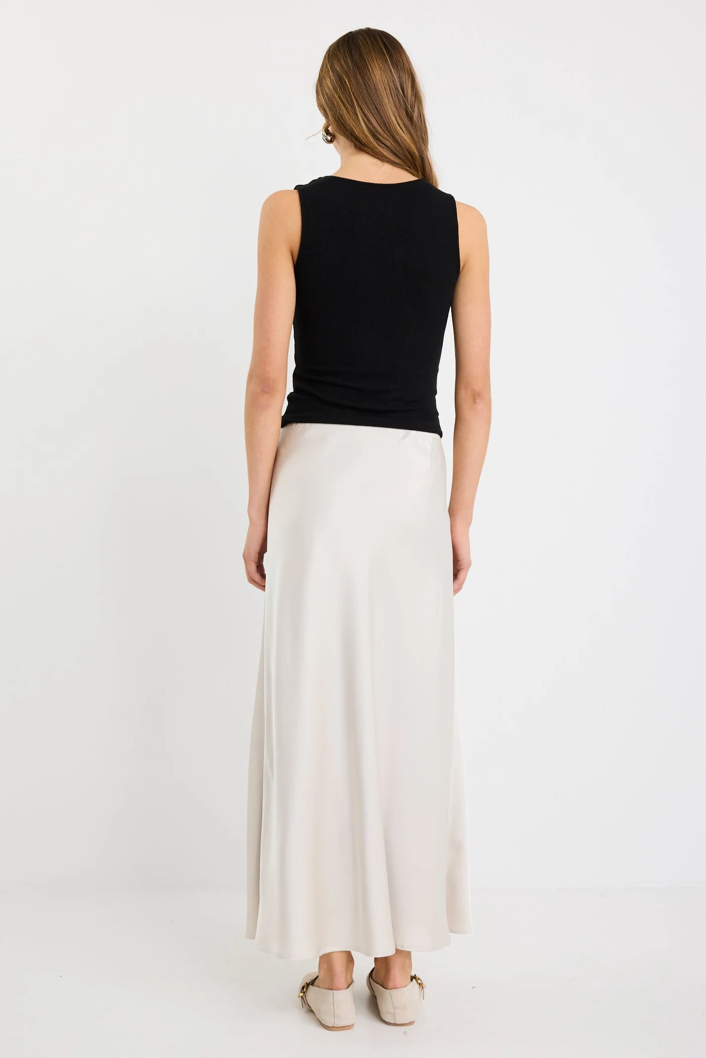 Prodigy Pearl Satin Bias Maxi Skirt - Image 6