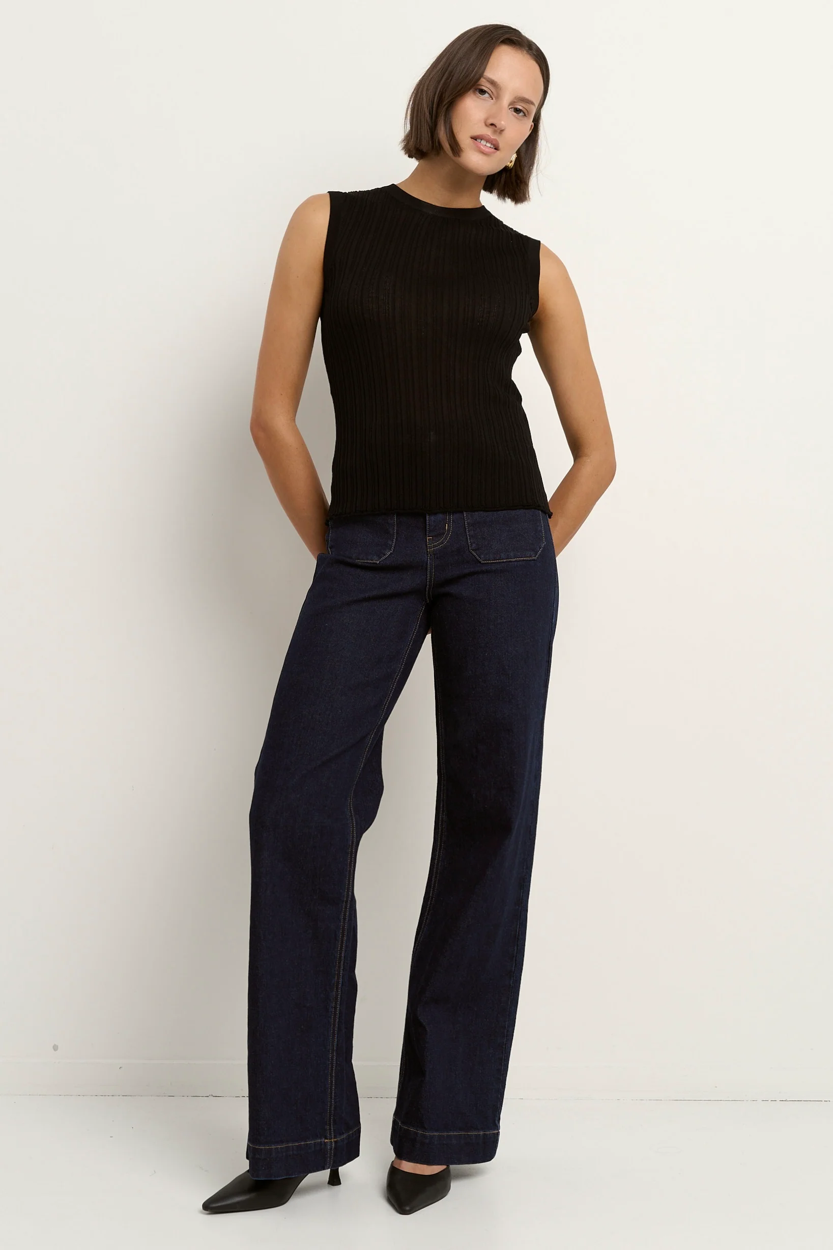Radius Black Sheer Rib knit Tank - Image 3
