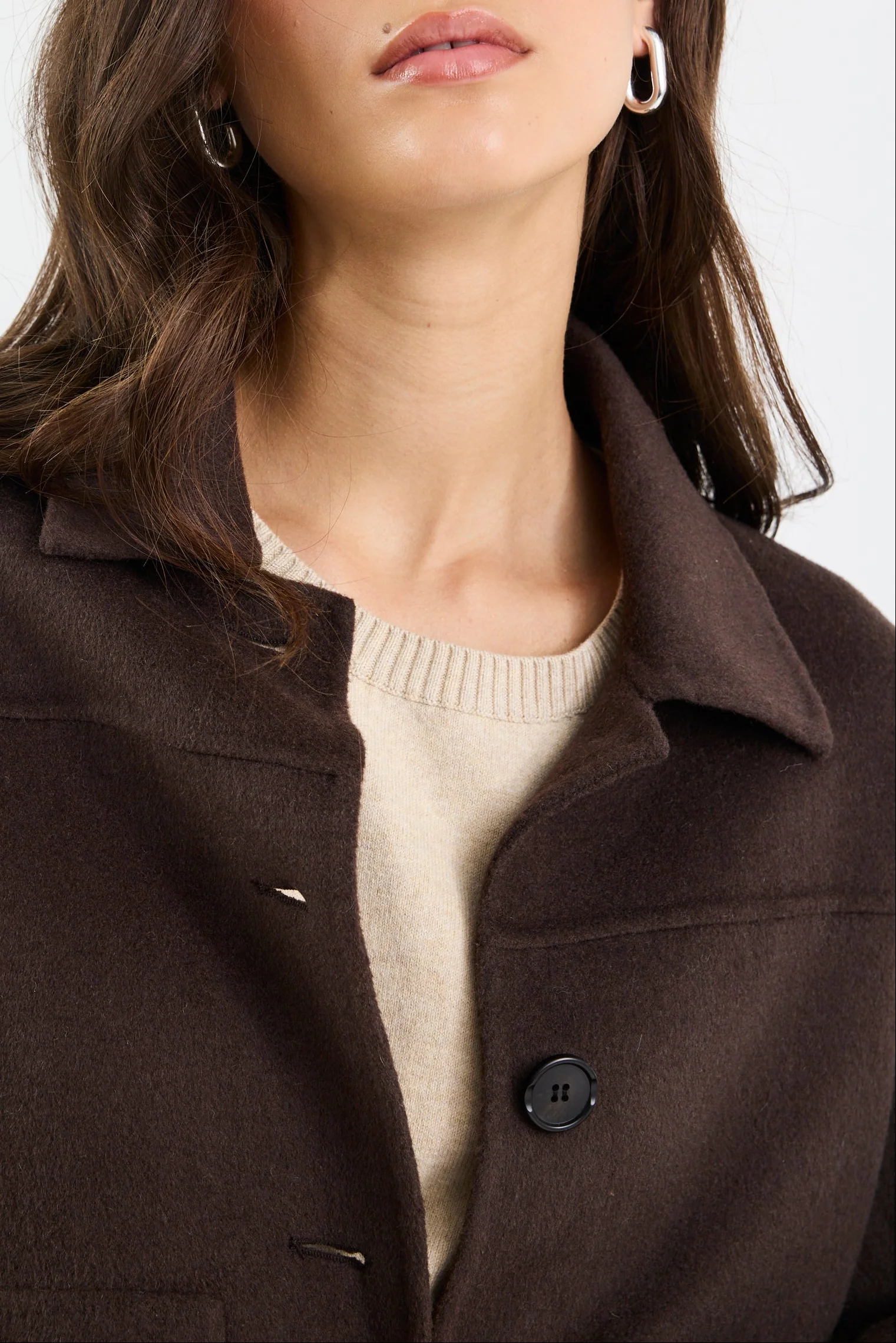 Ranger Chocolate Marle Wool Blend Soft Jacket - Image 5