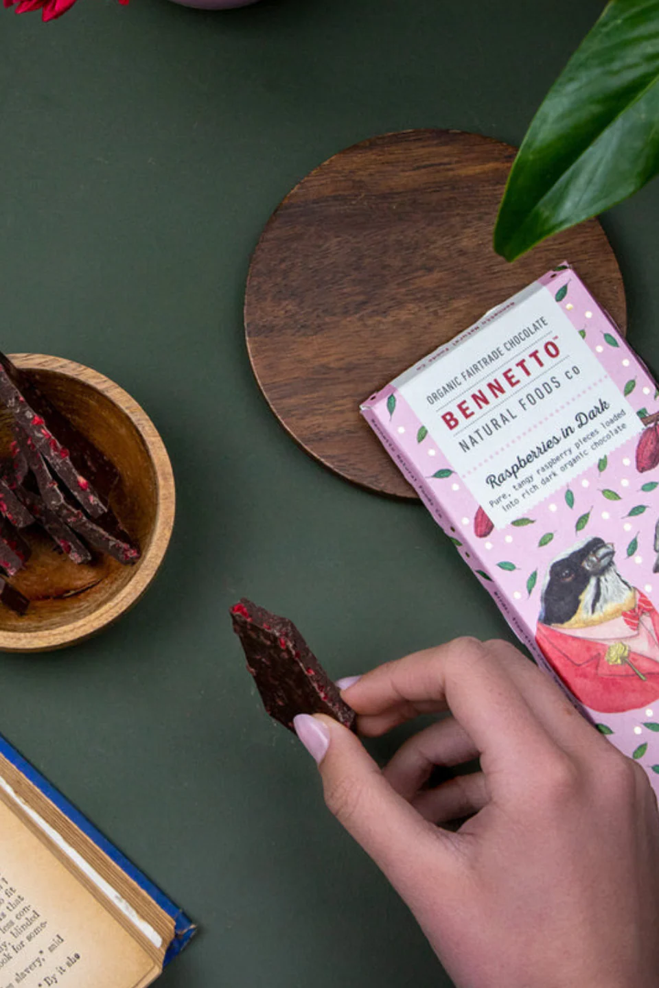 Raspberries 80g Pink Dark Fairtrade Chocolate - Image 4