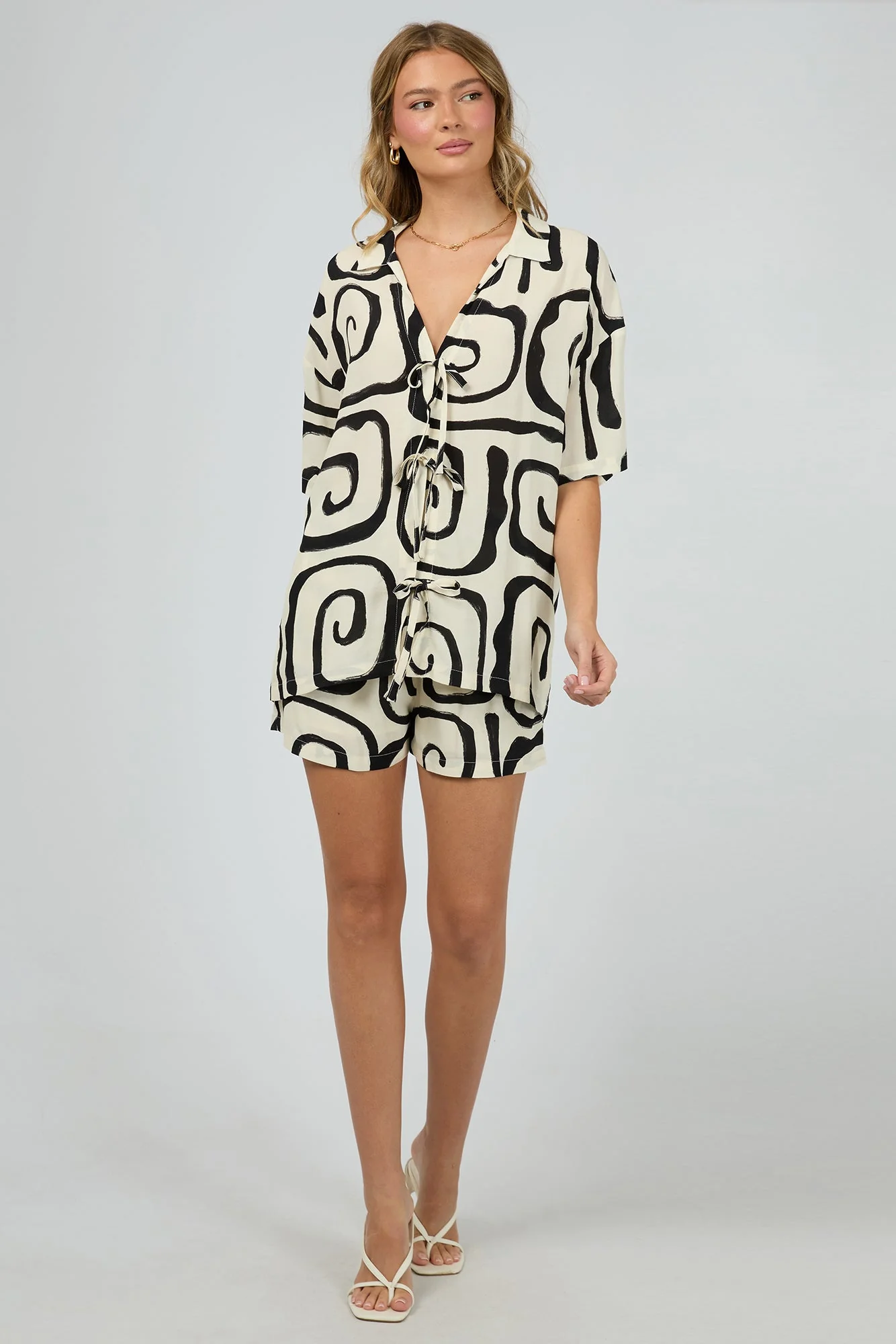 Romee Vanilla Print Multi Tie Shirt - Image 2