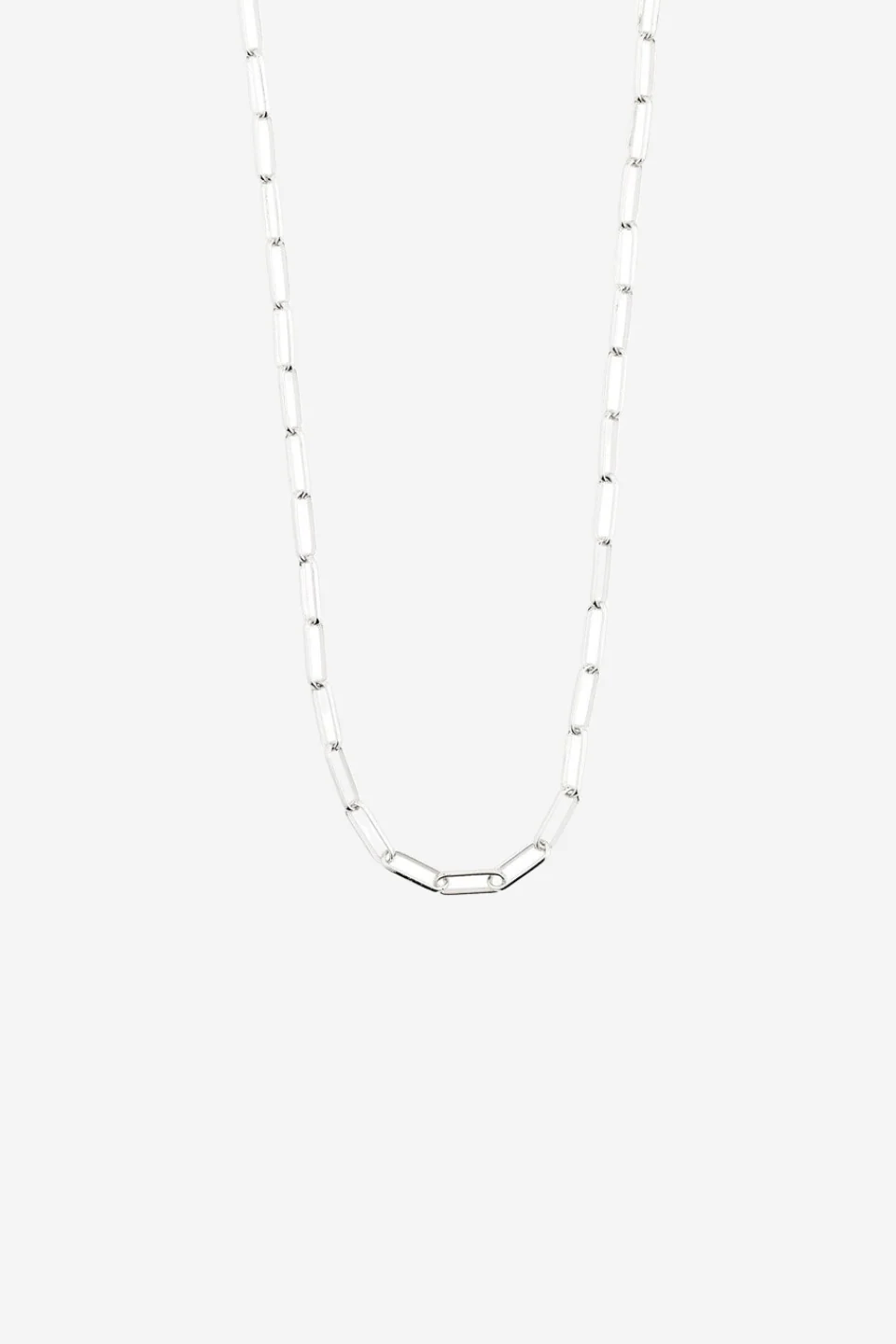 Ronja Rectangular Chain Link Silver Necklace