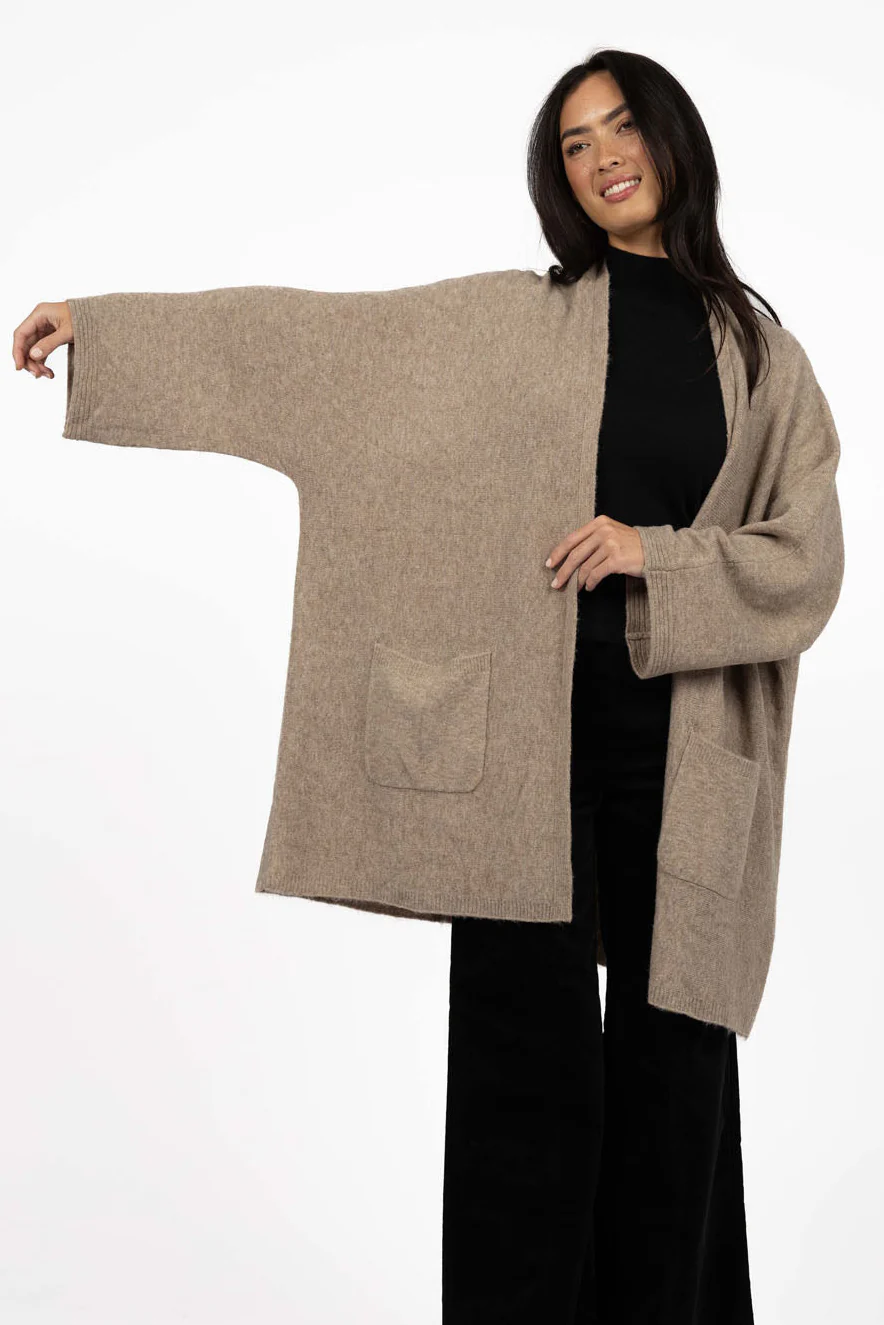 Rosha Hazelnut Relaxed Cardi - Image 2