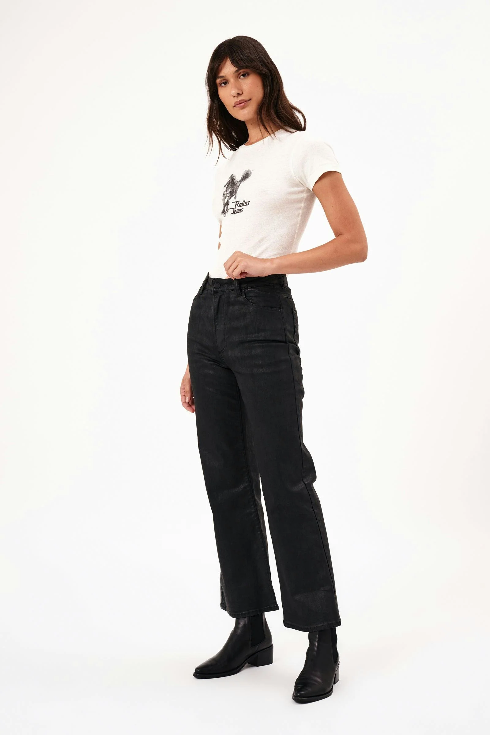 Sailor Black Scoop Coated Jean - Image 3
