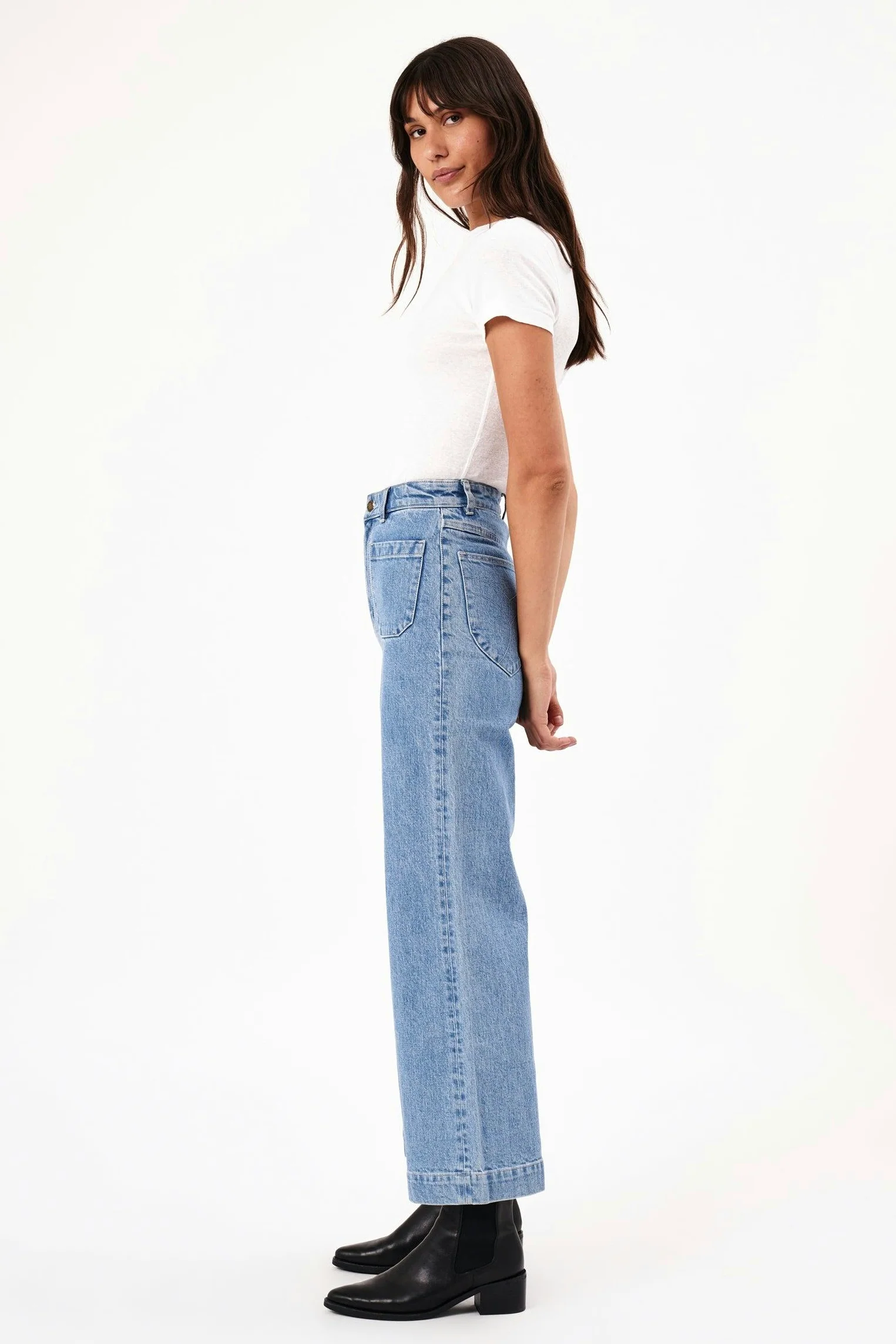 Sailor Lily Blue Wide Long Denim Jean - Image 3