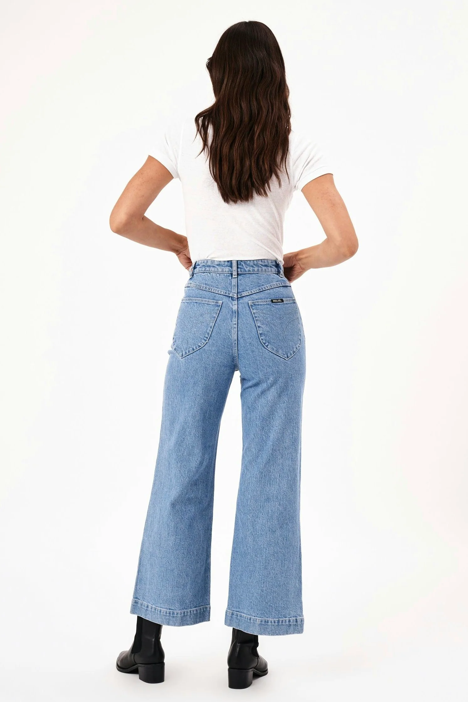 Sailor Lily Blue Wide Long Denim Jean - Image 4