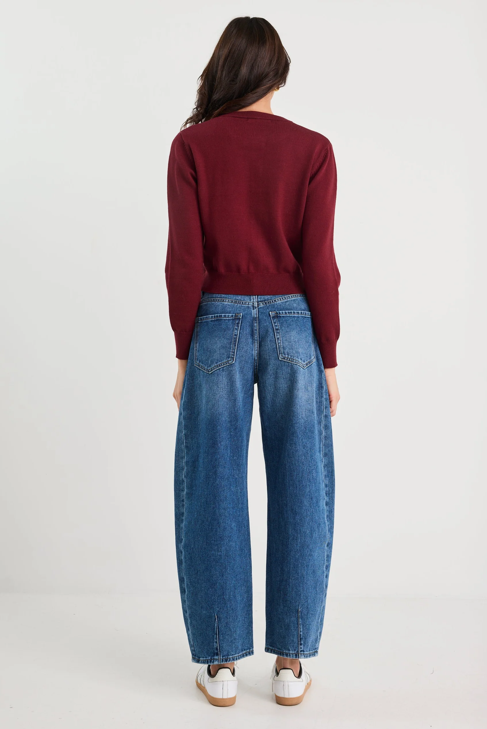 Sanctify Burgundy Crewneck Cardigan - Image 5