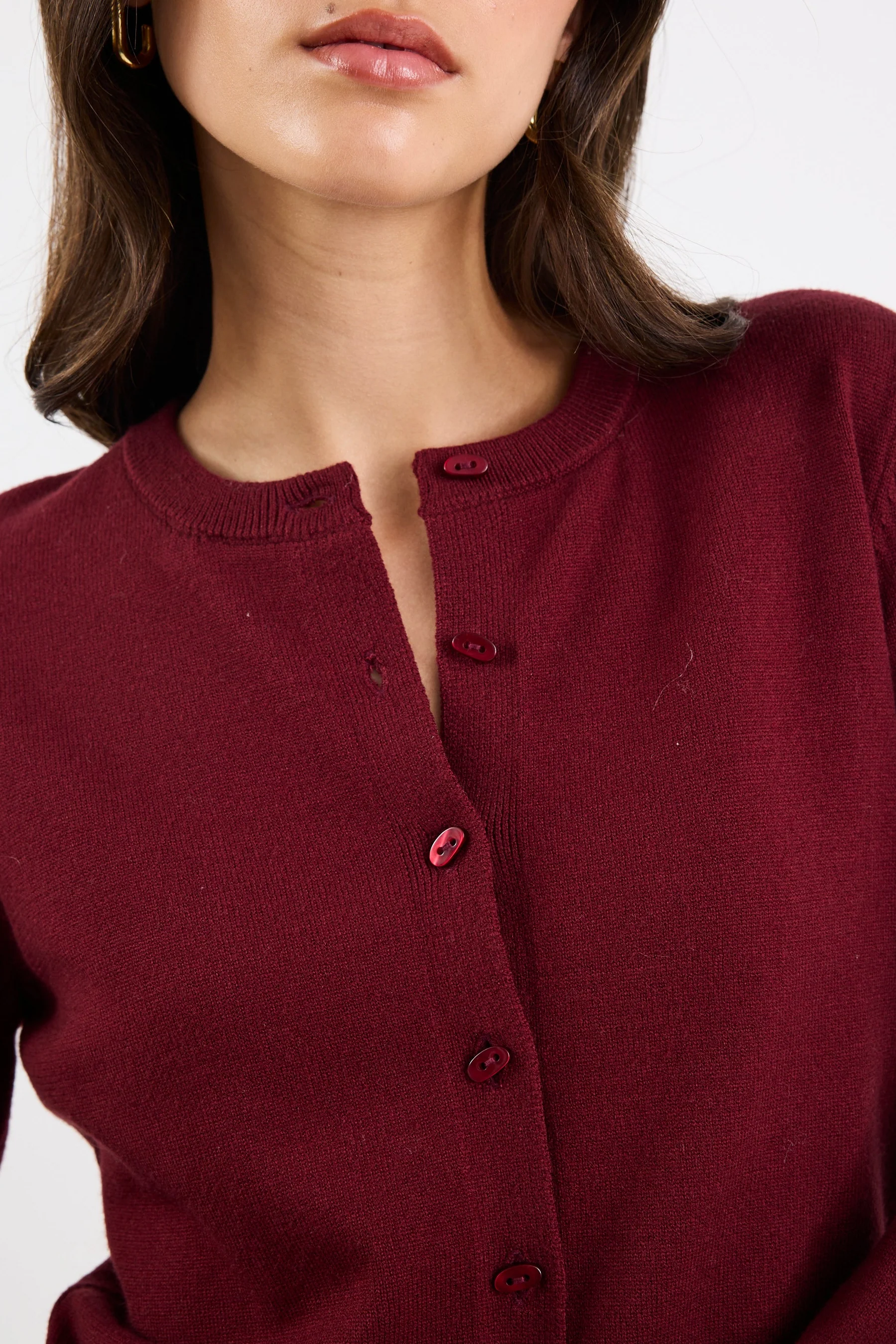 Sanctify Burgundy Crewneck Cardigan - Image 6