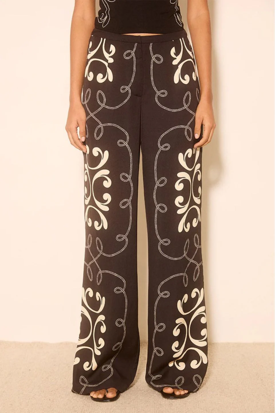 Savanna Black Contrast Print Pant - Image 2