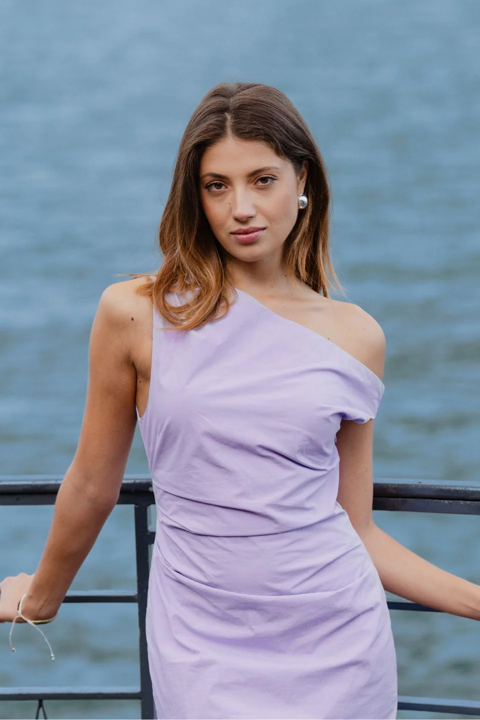 Secrets Lilac Off Shoulder Tuck Mini Dress - Image 2