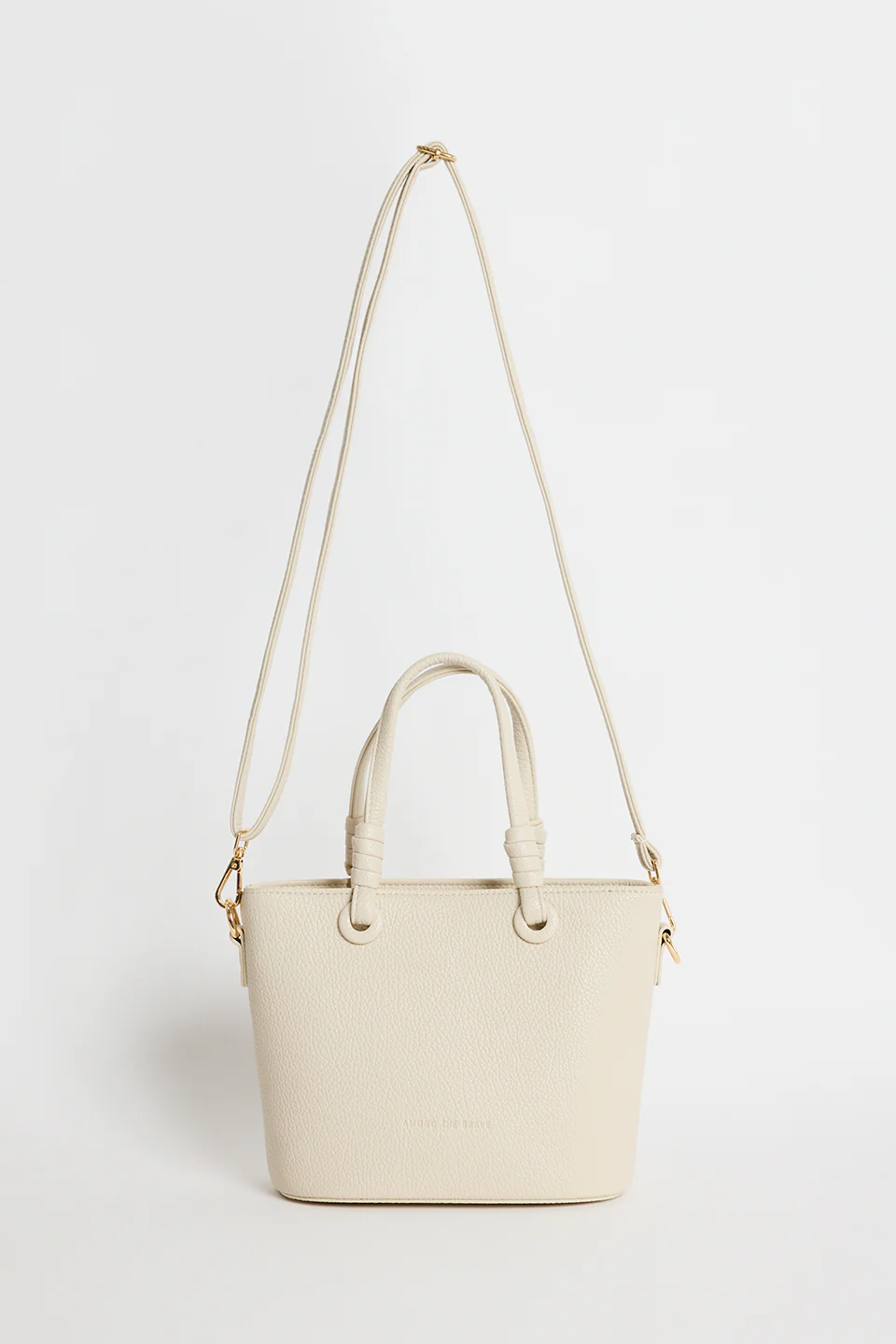 Siena Beige PU Leather Small Knot Top Handle Bag - Image 2
