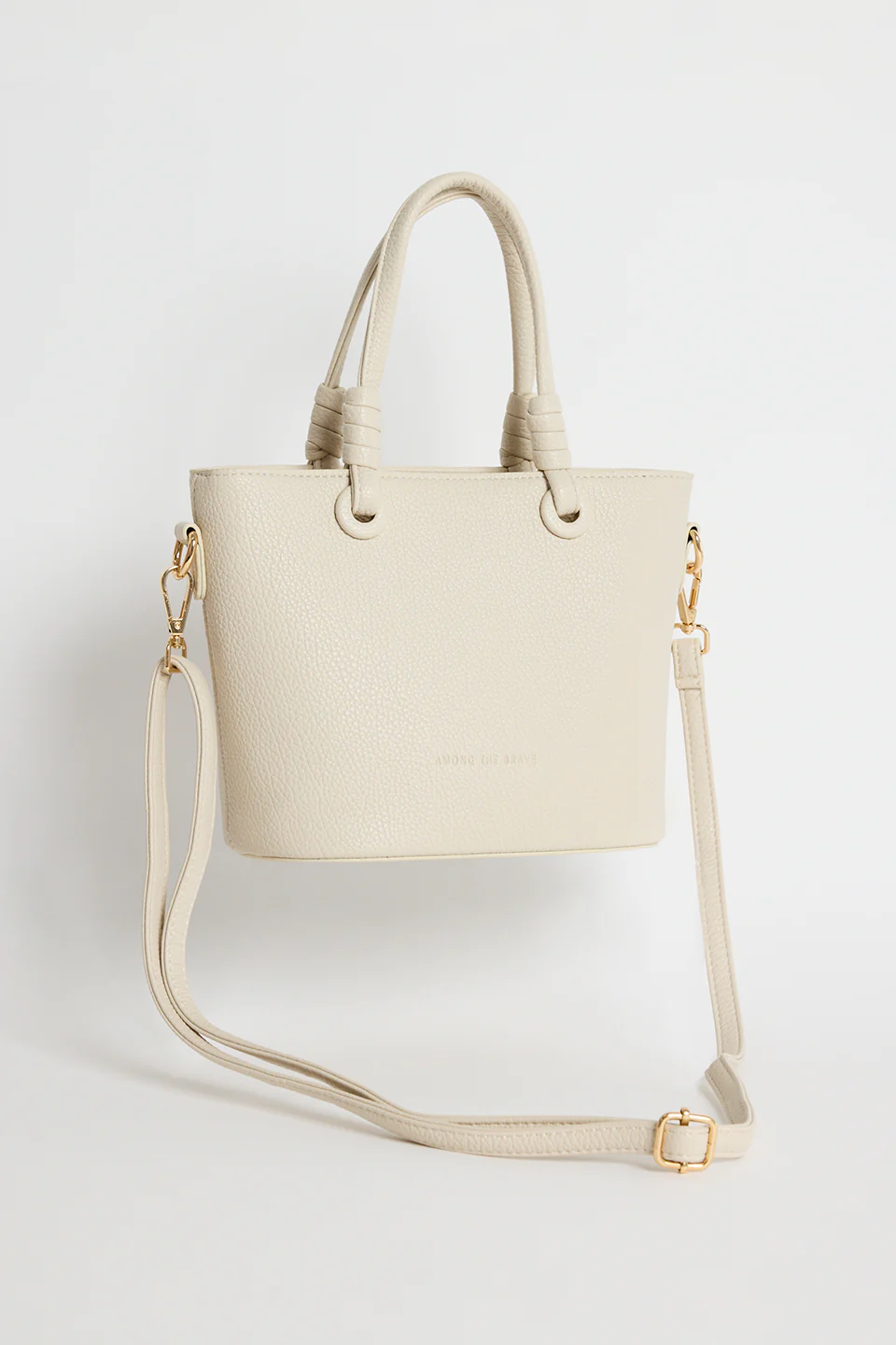 Siena Beige PU Leather Small Knot Top Handle Bag - Image 4