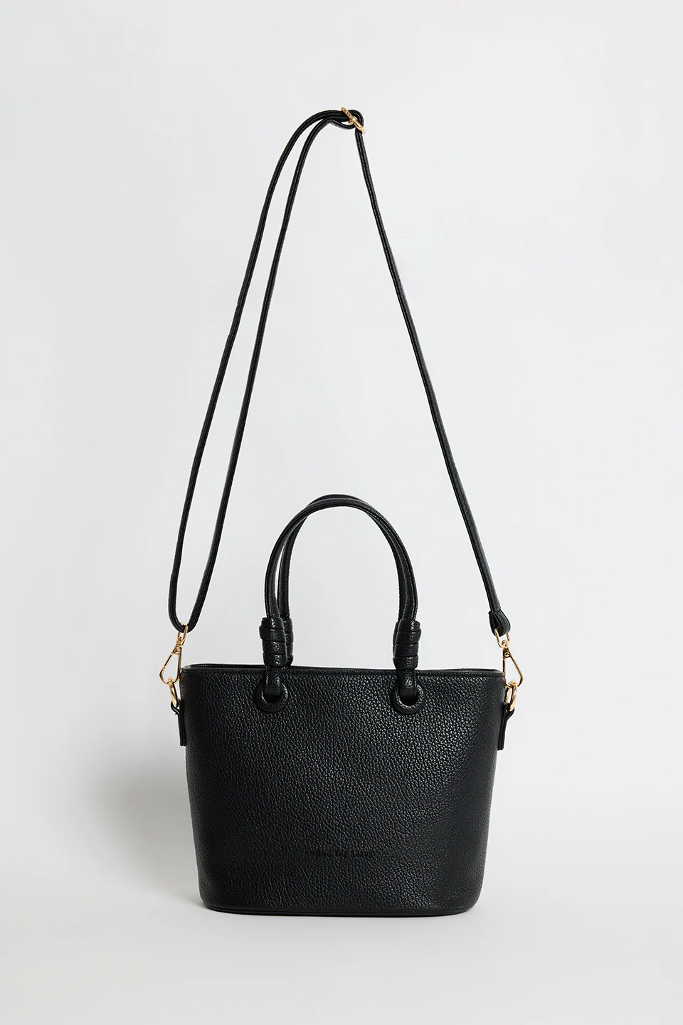 Siena Black PU Leather Small Knot Top Handle Bag - Image 4