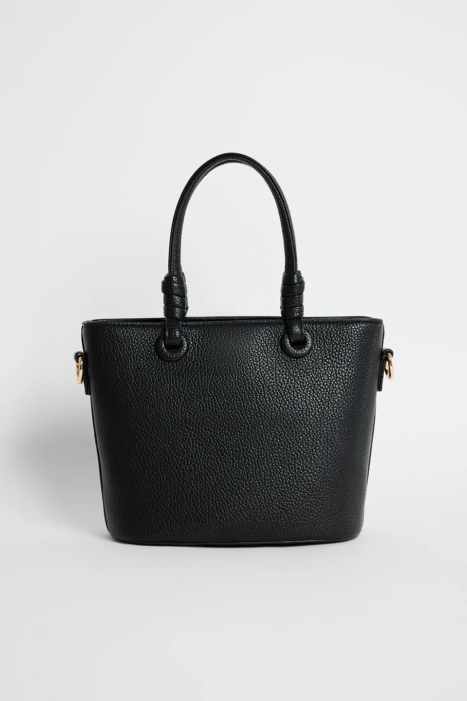 Siena Black PU Leather Small Knot Top Handle Bag - Image 6