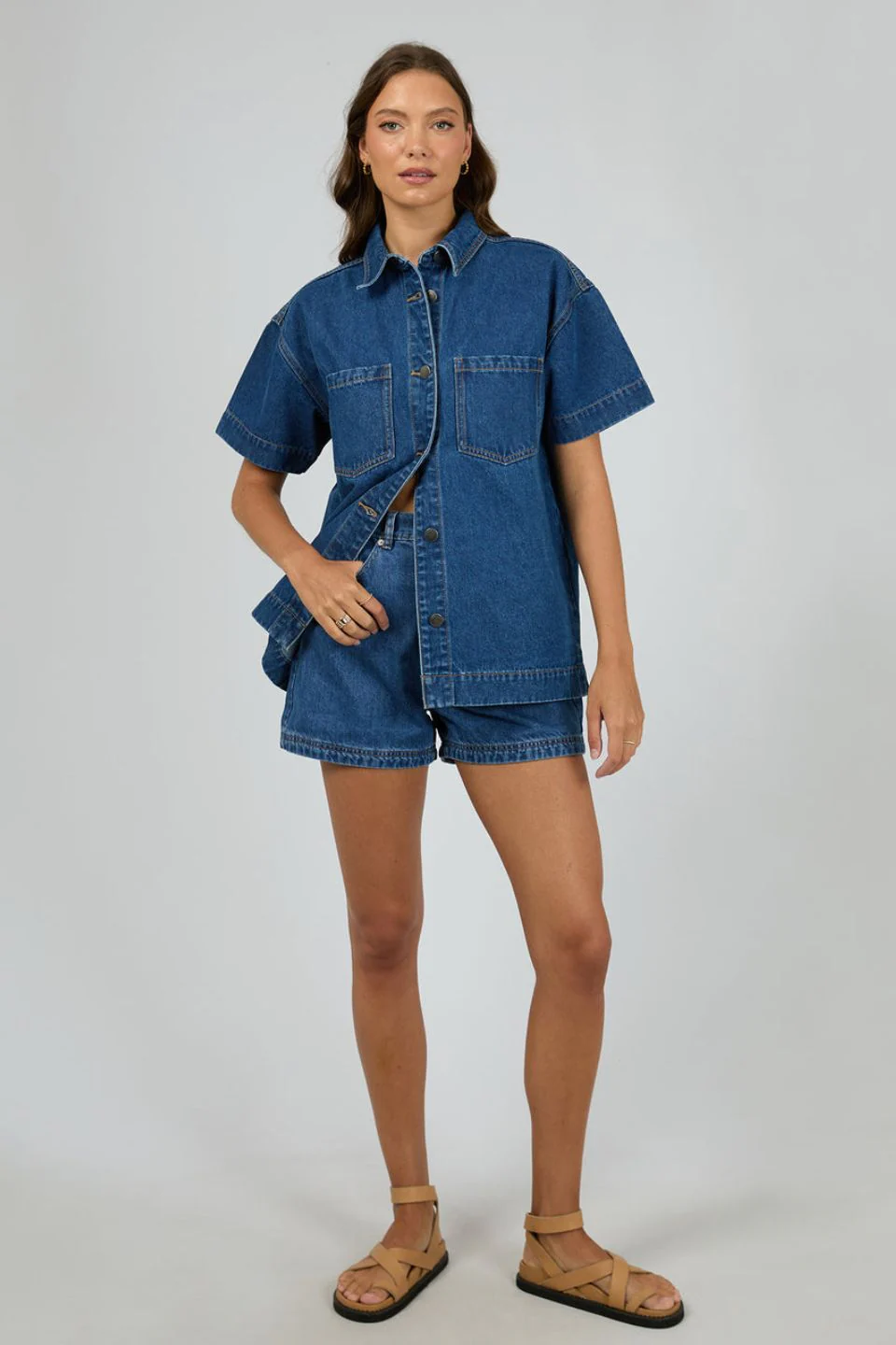 Simi Heritage Blue Boxy Denim Shirt - Image 3