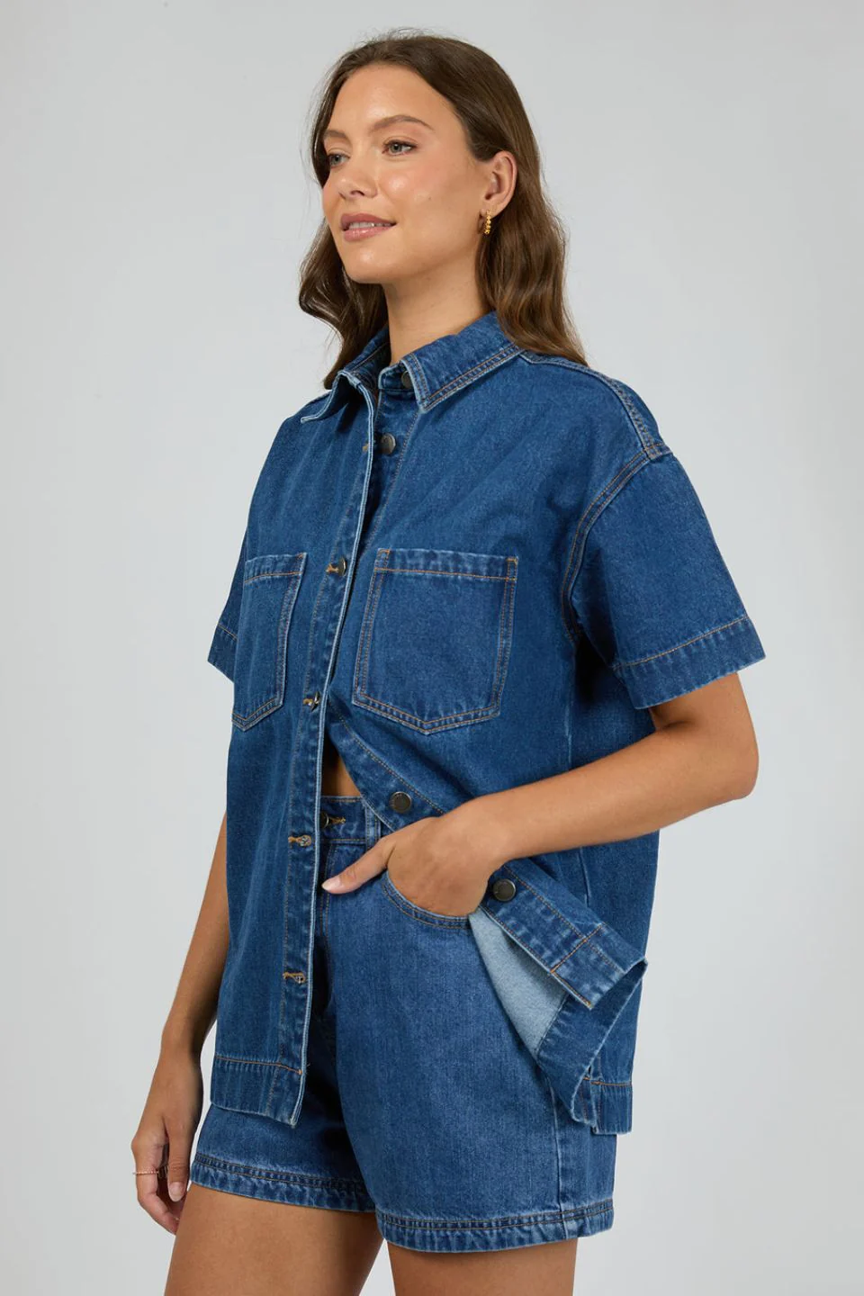 Simi Heritage Blue Boxy Denim Shirt - Image 4