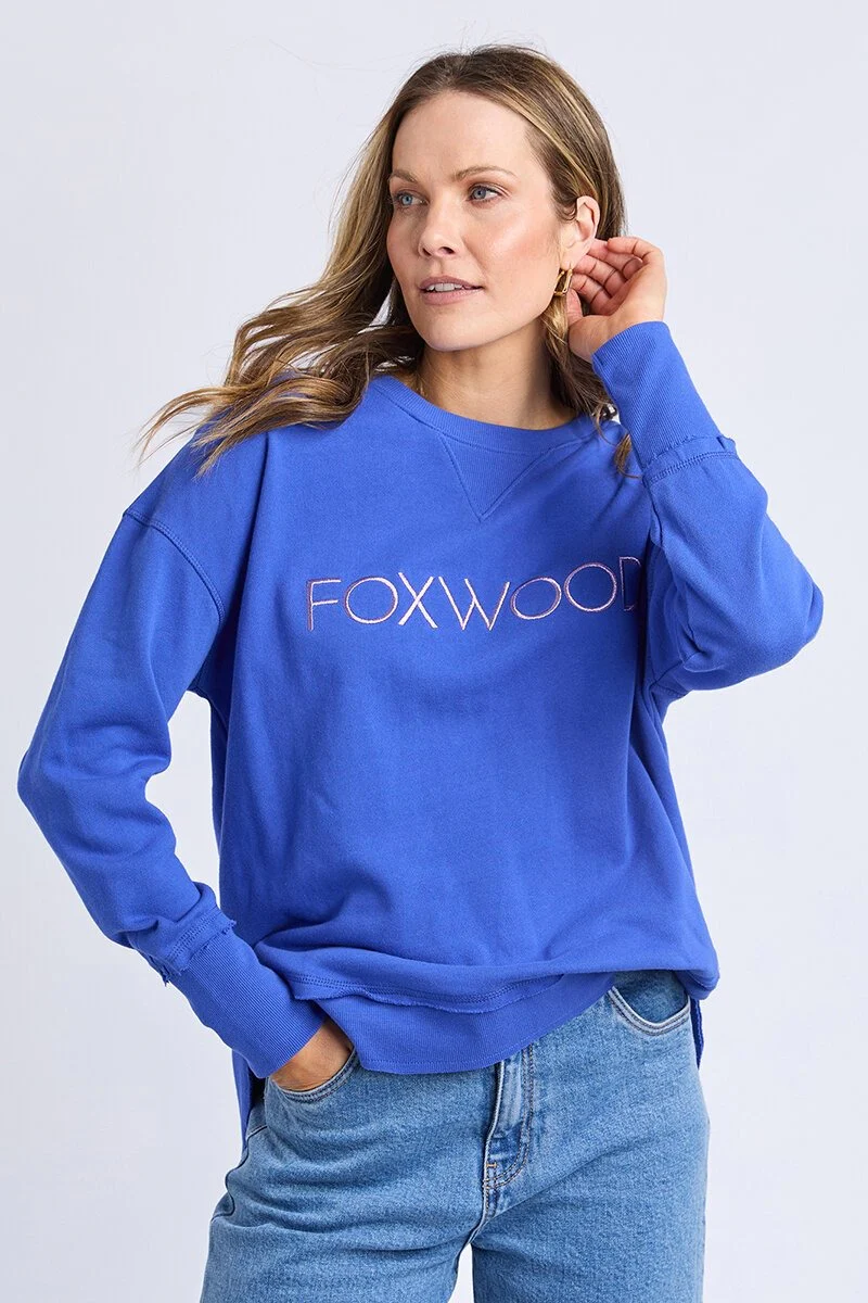 Simplified Metallic Blue Logo Crew - Image 2