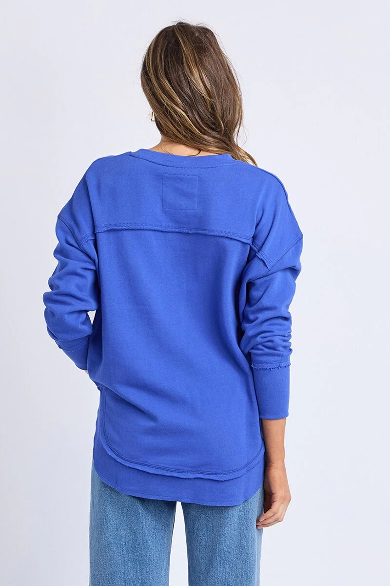 Simplified Metallic Blue Logo Crew - Image 3