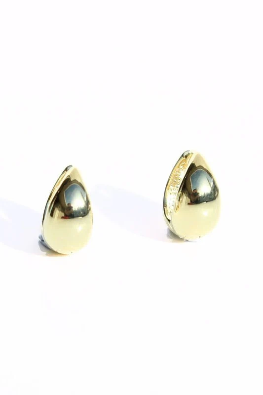 Small Gold Tear Drop Earrings - Image 2