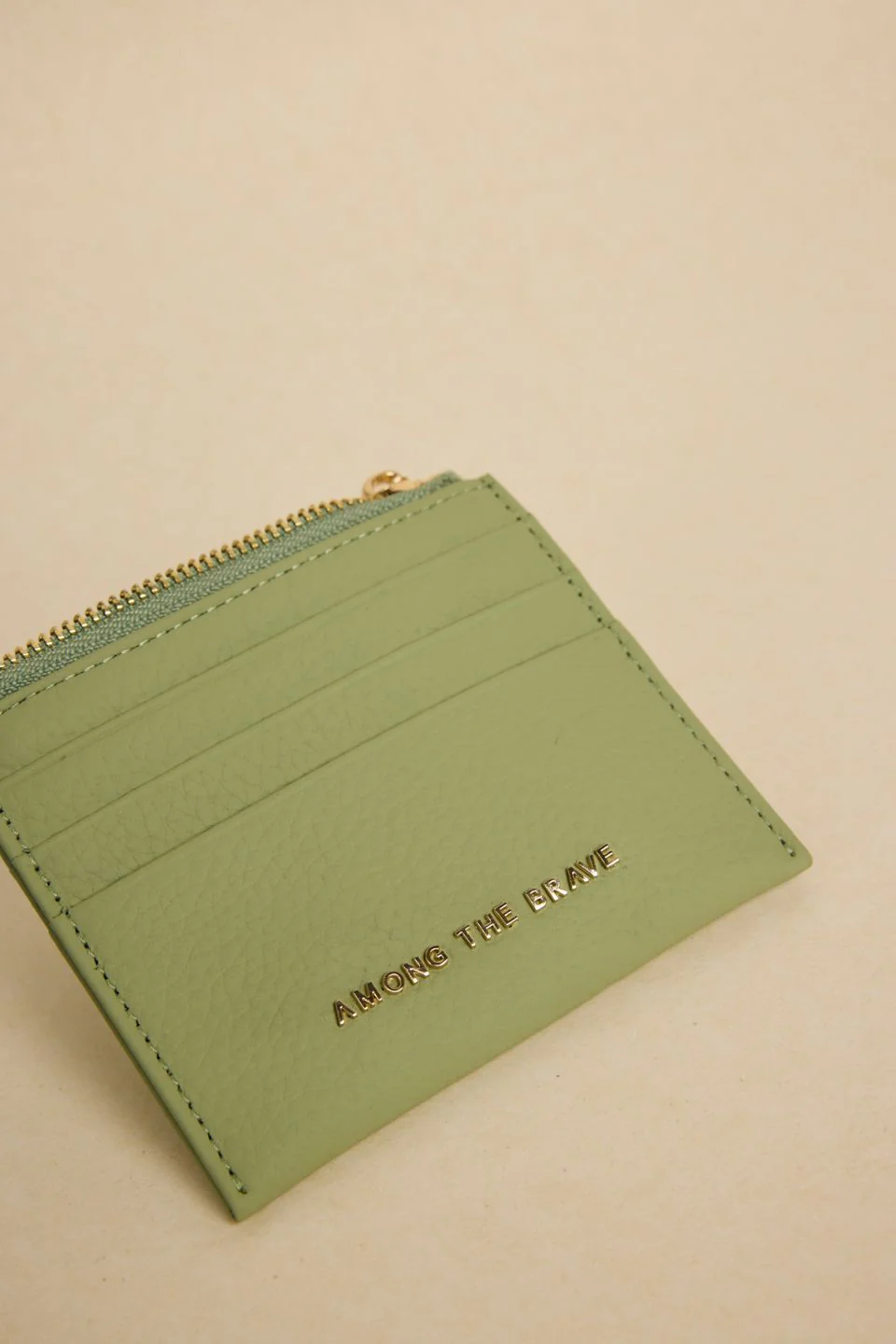 Small Sage Leather Card Holder - Image 3