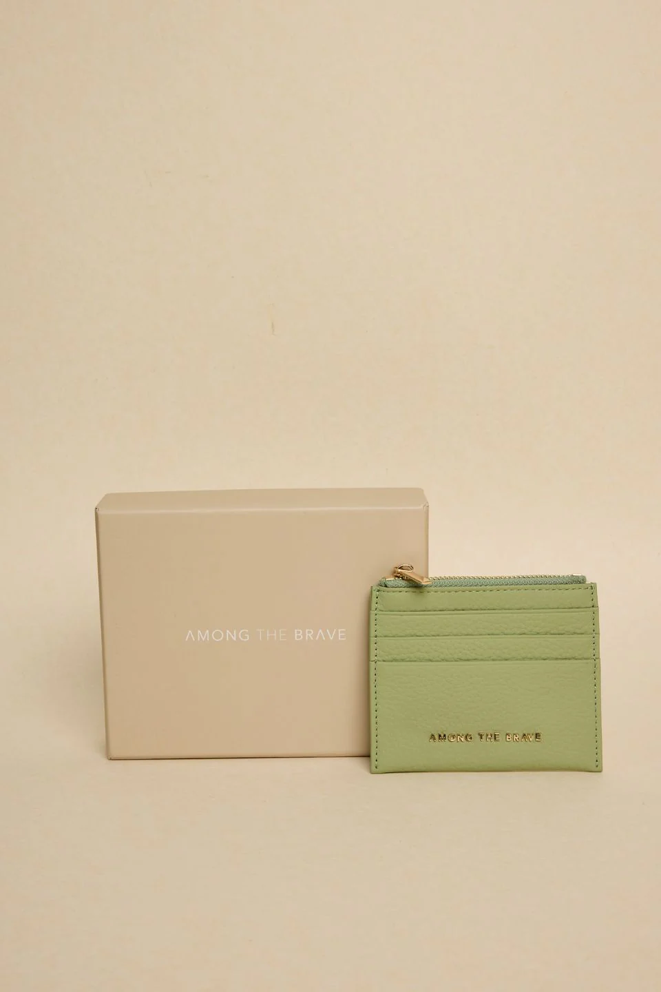 Small Sage Leather Card Holder - Image 4
