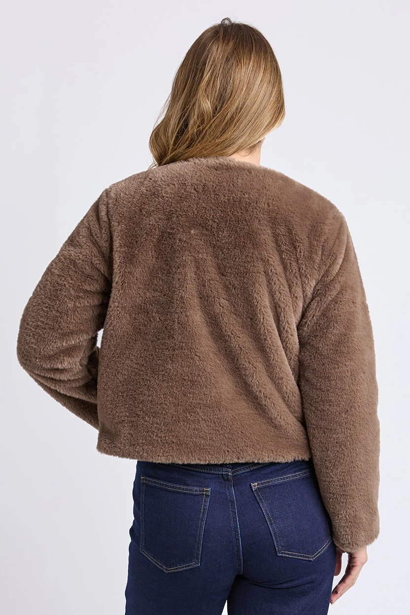 Sofia Mocha Fur Jacket - Image 6