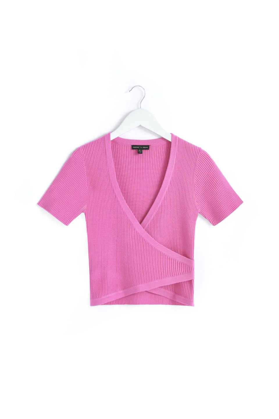 So Good Pink SS Wrap Knit Top - Image 5