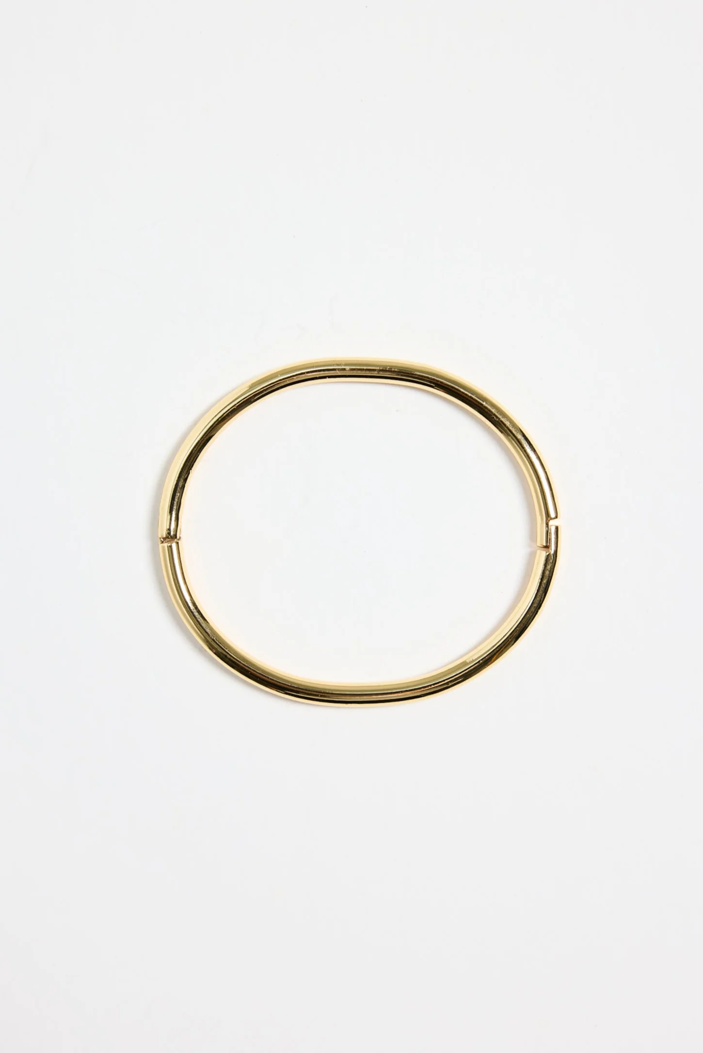 Solid Round 14k Gold Plate Plate Bangle