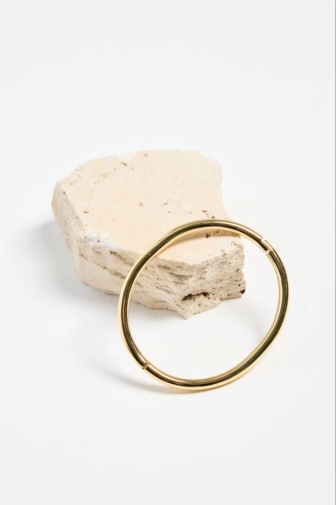Solid Round 14k Gold Plate Plate Bangle - Image 4