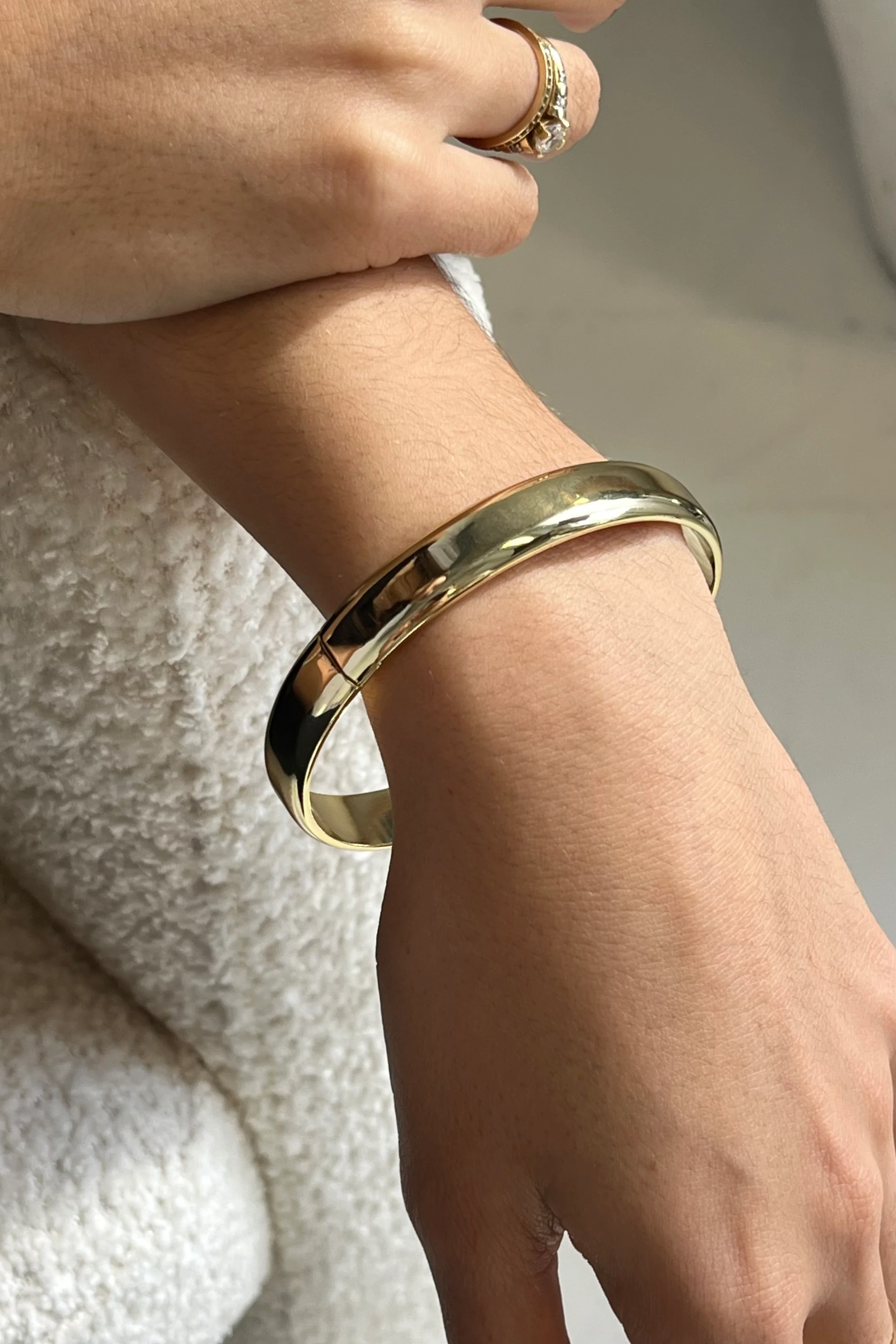 Solid Gold Plated Bangle - Image 2