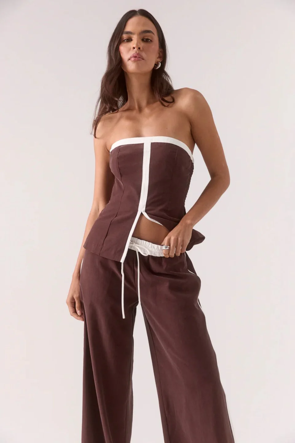 Sora Ganache Contrast Strapless Bodice Top