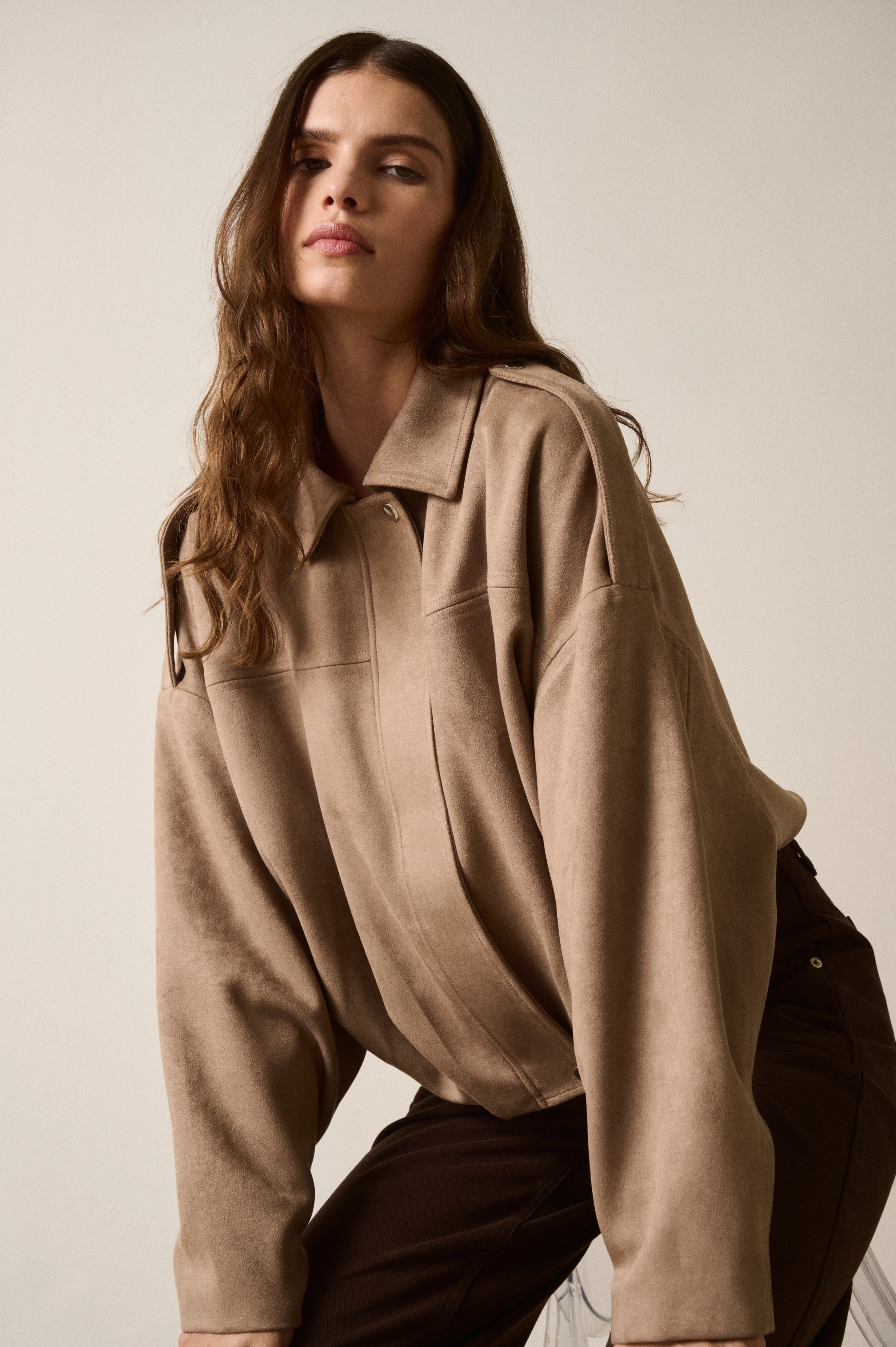 Stable Mushroom Lux Vegan Suede Bomber Jacket - Image 2