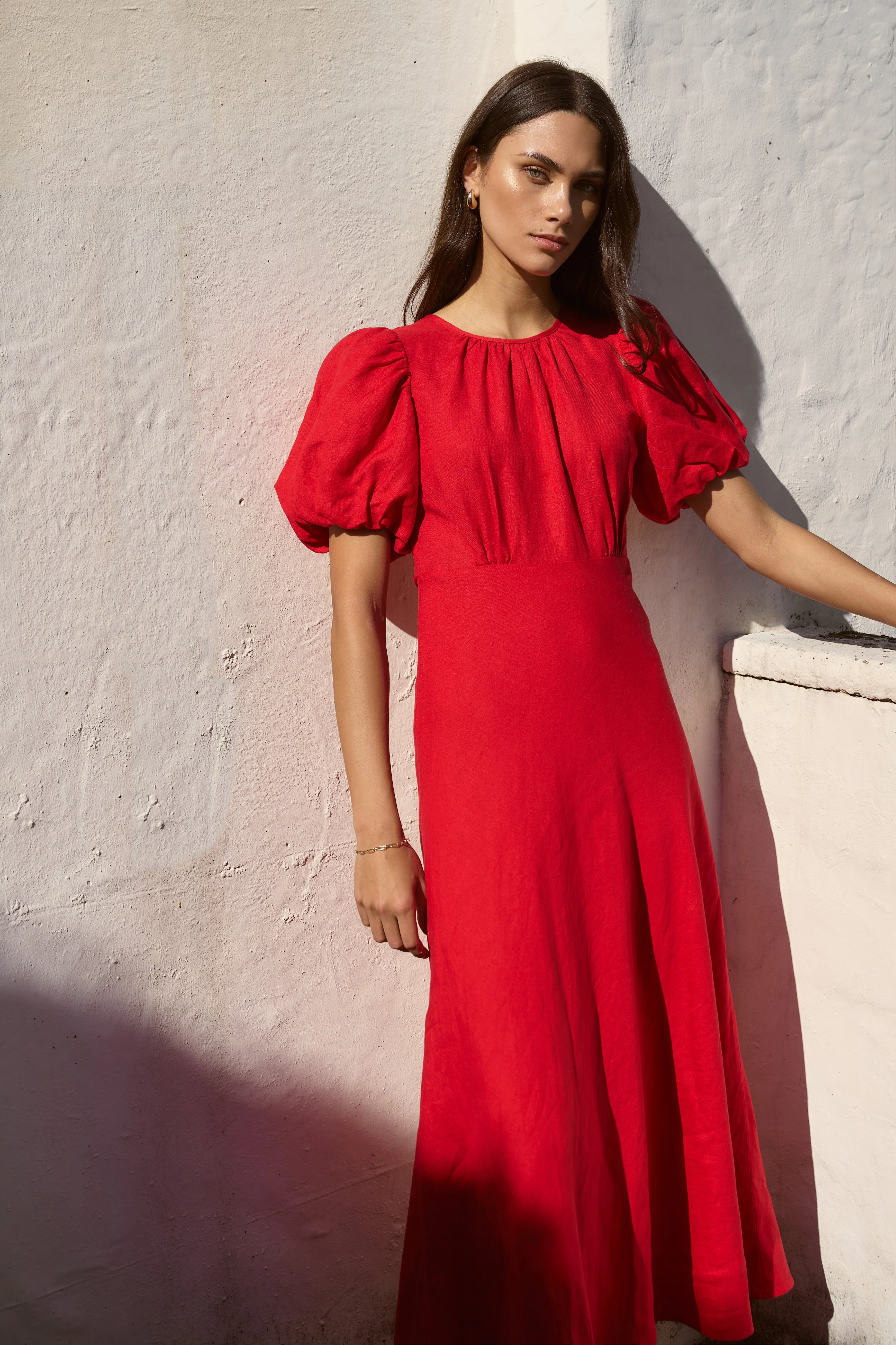 Stage Cherry Puff Sleeve Floaty Maxi Dress - Image 5