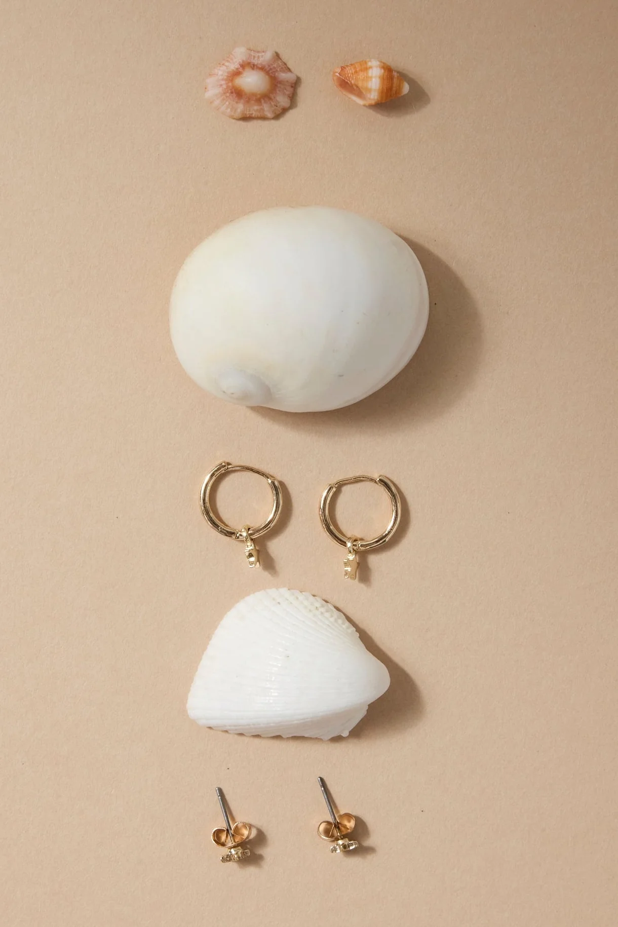 Star Sleeper Stud Set Gold Earrings - Image 2