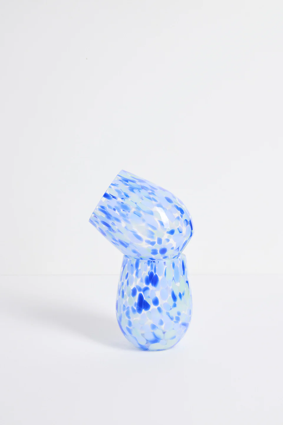 Stemless Blue Green Splatter Wine Glass - Image 3