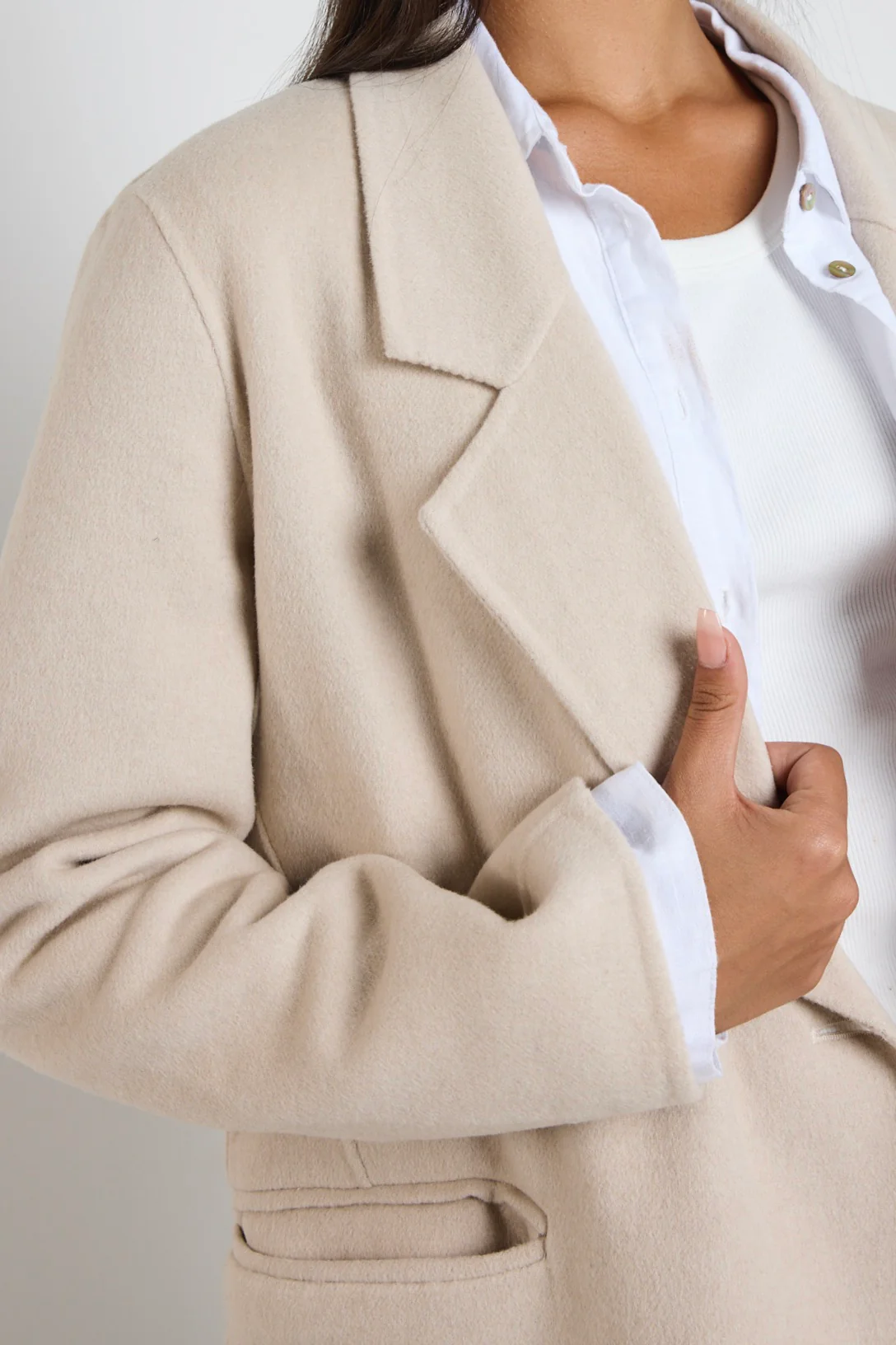 Stockholm Pumice Wool Blend Double Breasted Coat - Image 2