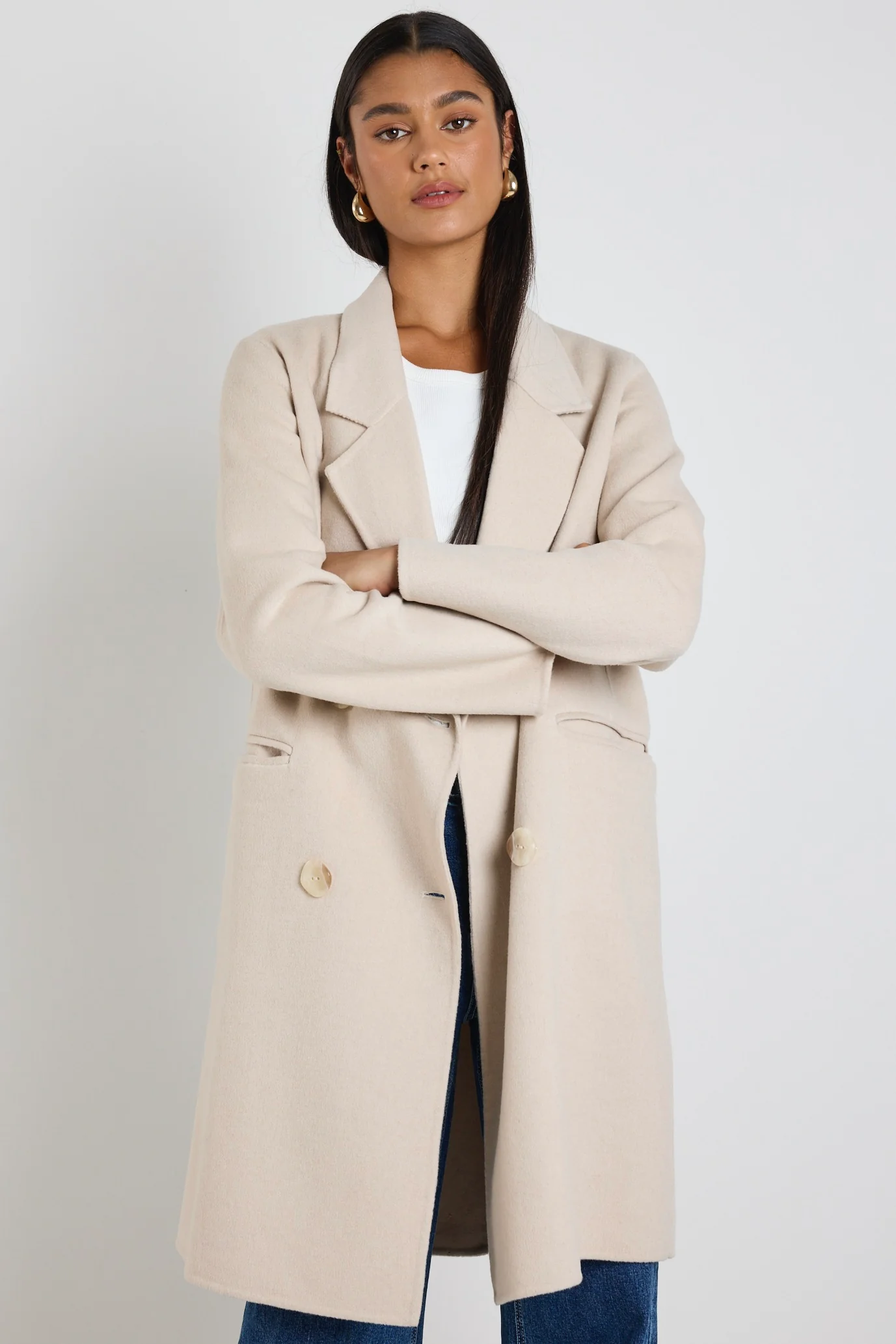 Stockholm Pumice Wool Blend Double Breasted Coat - Image 3