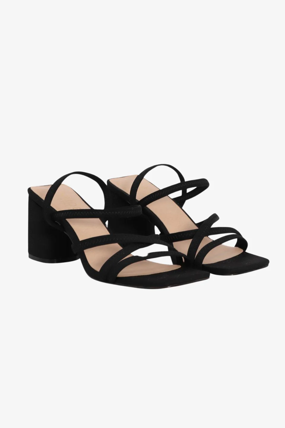 Suki Black Strappy Mid Heel - Image 2