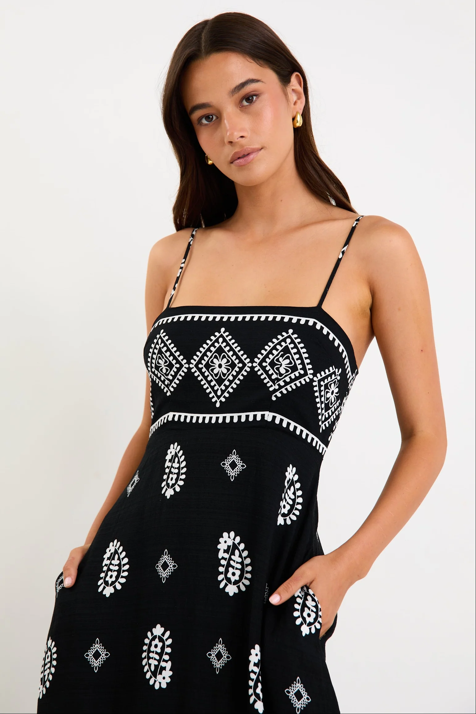 Sundeck Black Border Print Strappy Maxi Dress - Image 3